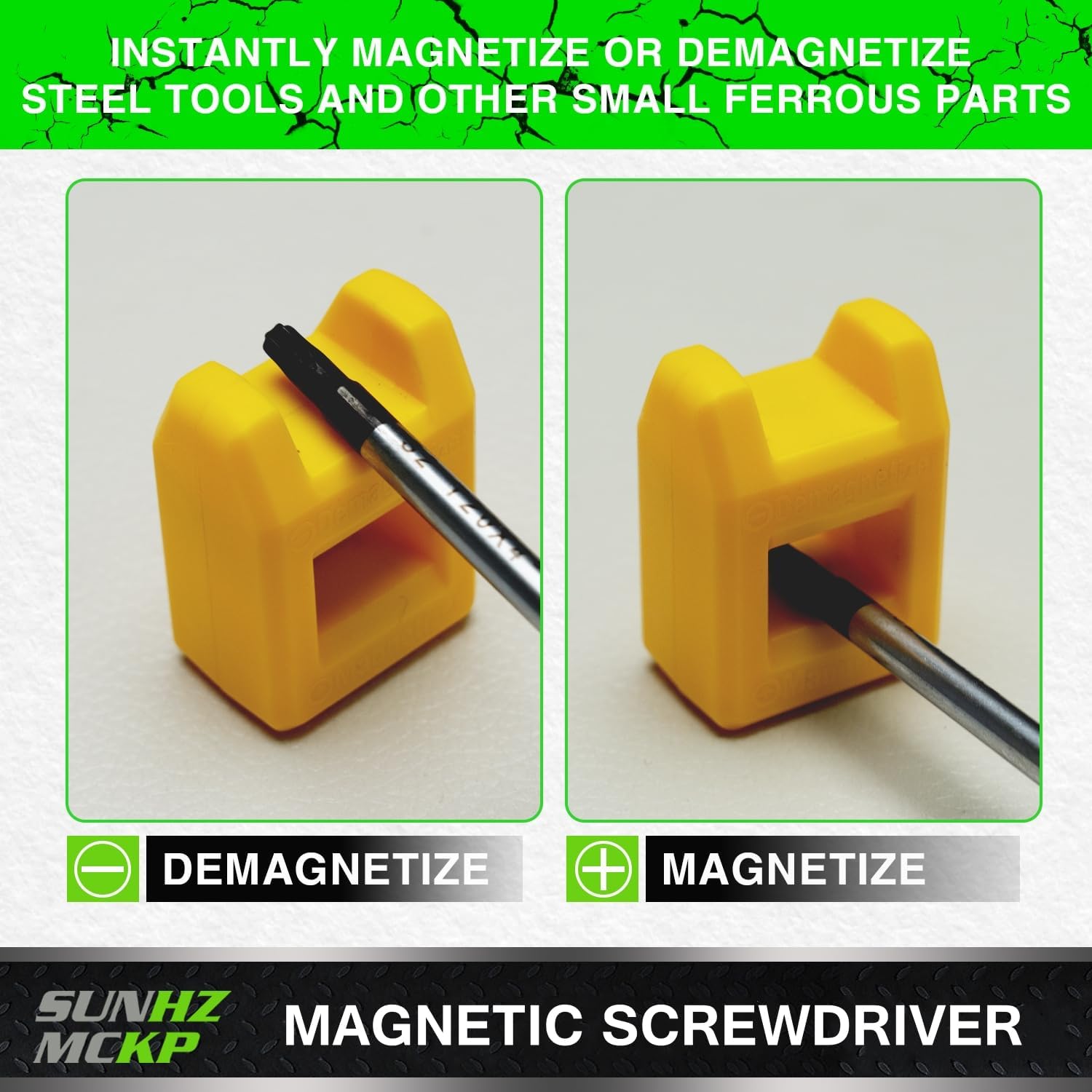 SUNHZMCKP – Juego de destornilladores magnéticos de 13 piezas, 5 Phillips y 5 ranurados y 2 puntas Torx, tiene magnetizador profesional de agarre
