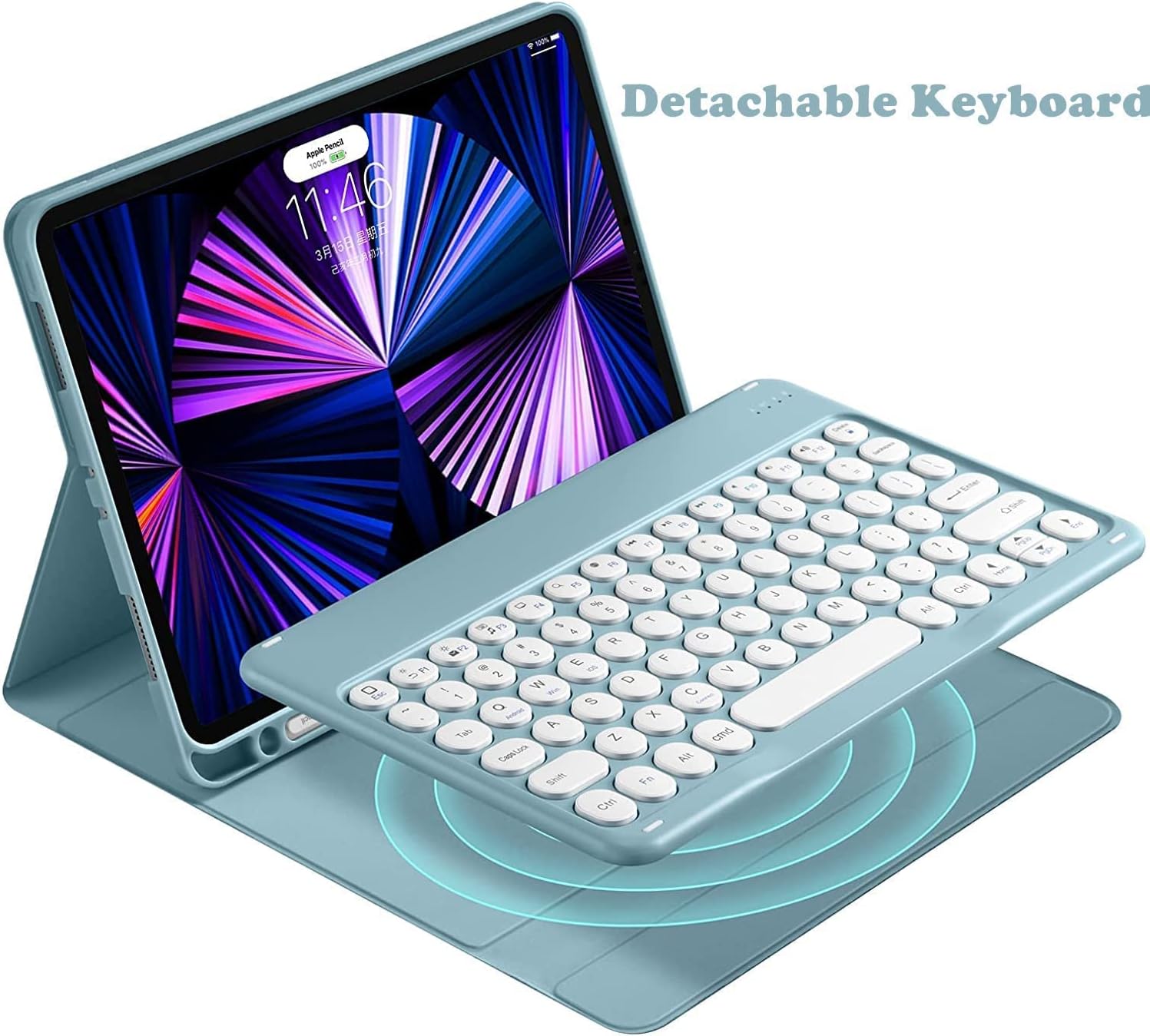 Funda de teclado para Galaxy Tab S9 FE PlusTab S9 Plus de 12.4 pulgadas, versión 2023, funda delgada tipo folio con soporte para bolígrafo S,