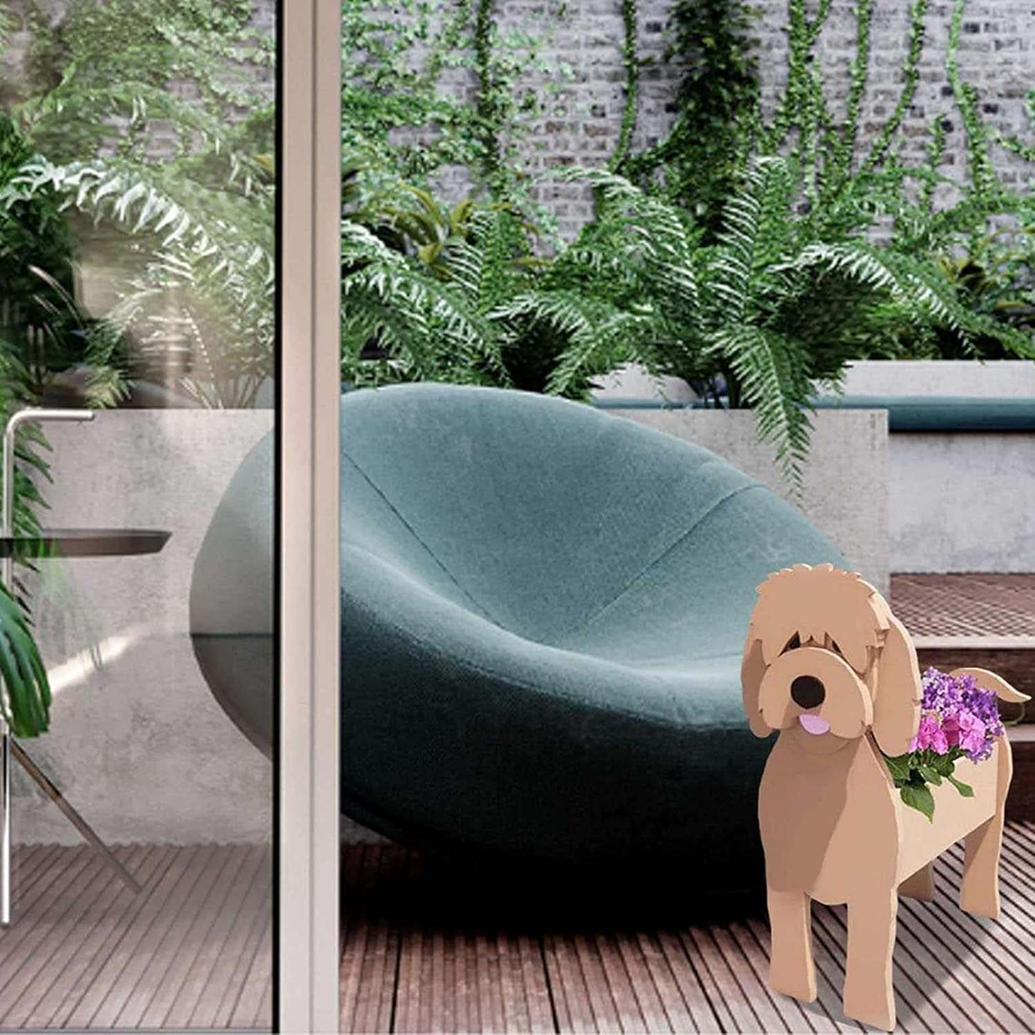 Maceta para perros, maceta de PVC con forma de dibujos animados para interiores, oficina, exterior, decoración de jardín, regalo