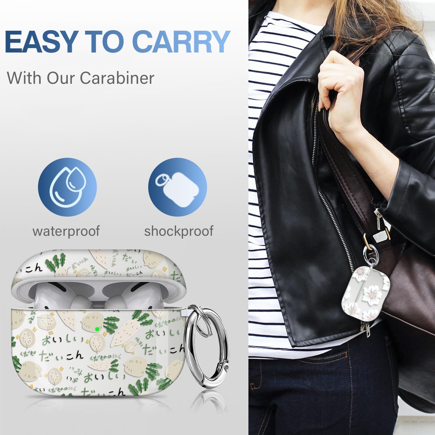 Maxjoy Funda para Airpods Pro de 2 generación 2022, con bonita funda para Airpods Pro de 2 generación, para Airpods Pro 2 con llavero para mujeres y