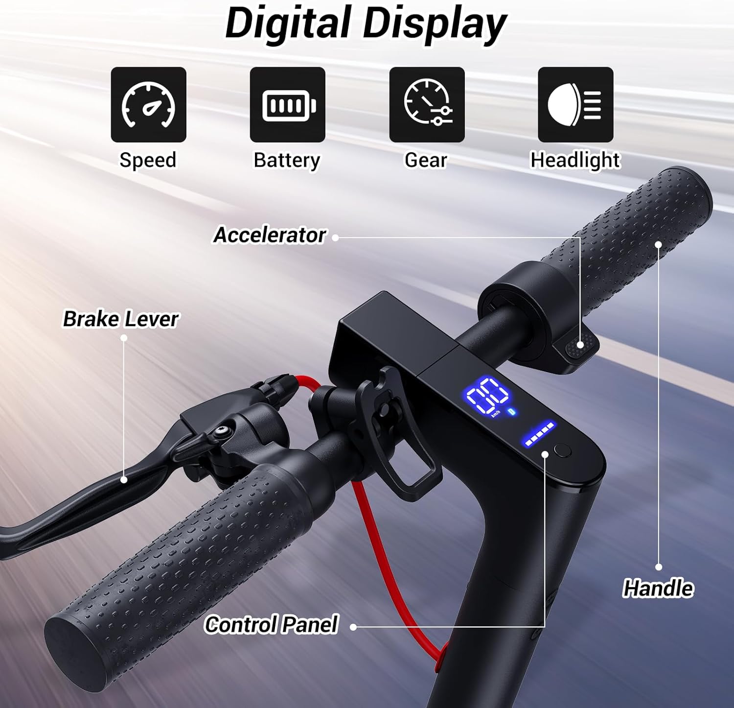 Electric Scooter Adults Teens, 500W Peak Motor, 20 Miles Range, 15.5Mph eScooter, 8.5″ Tires, Dual Braking System, Portable Folding Commuting