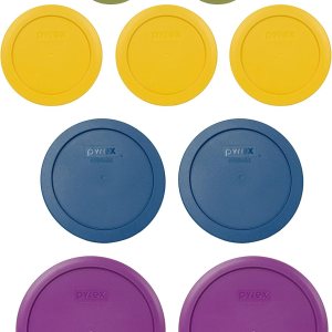 Pyrex (2) 7202-PC verde oliva, (3) 7200-PC amarillo mantequilla, (2) 7201-PC Blue Spruce, y (2) 7402-PC Thistle Purple Tapas de repuesto de plástico Pyrex (2) 7202-PC verde oliva, (3) 7200-PC amarillo mantequilla, (2) 7201-PC Blue Spruce, y (2) 7402-PC Thistle Purple Tapas de repuesto de plástico