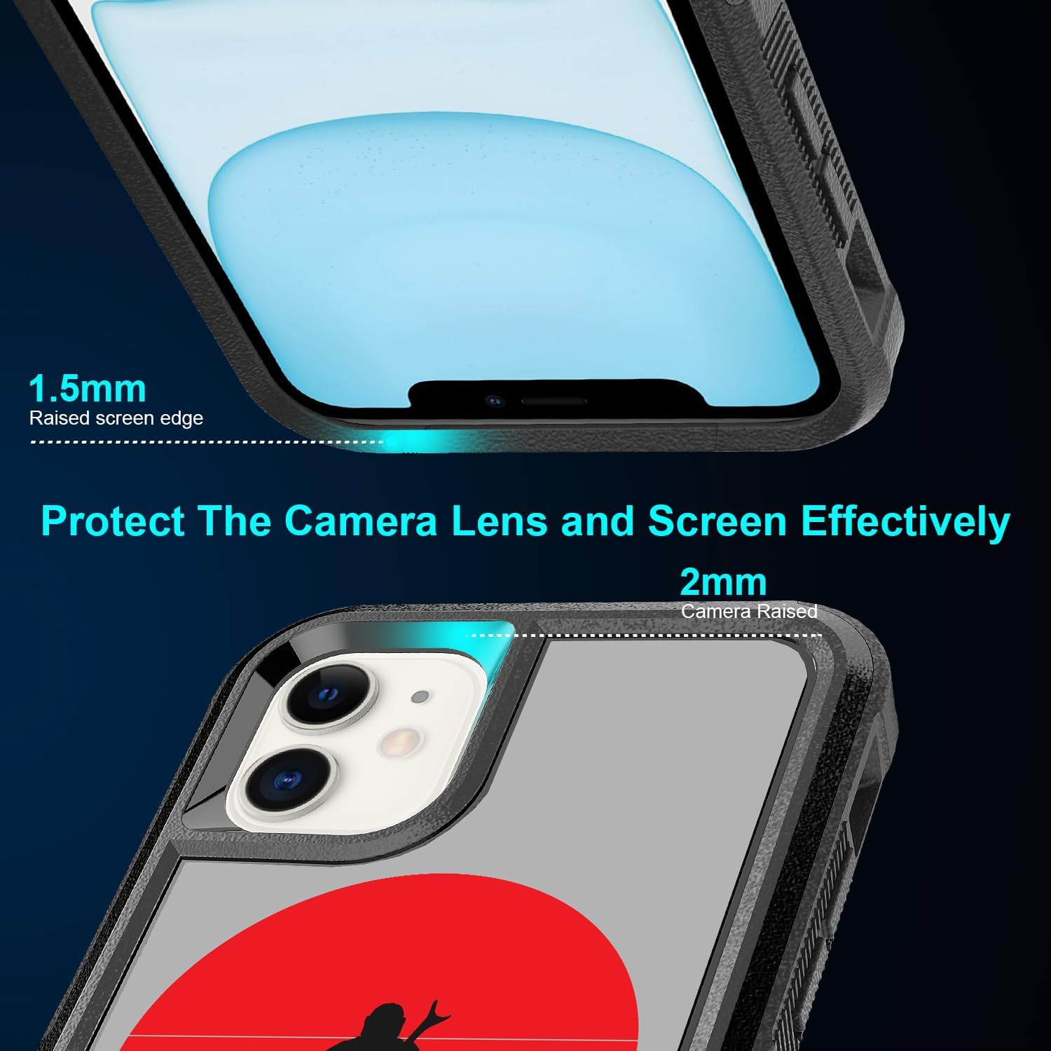 Funda para iPhone 11, iPhone 11, resistente 360 cuerpo completo, protección a prueba de golpes, plástico duro+goma de silicona híbrida funda