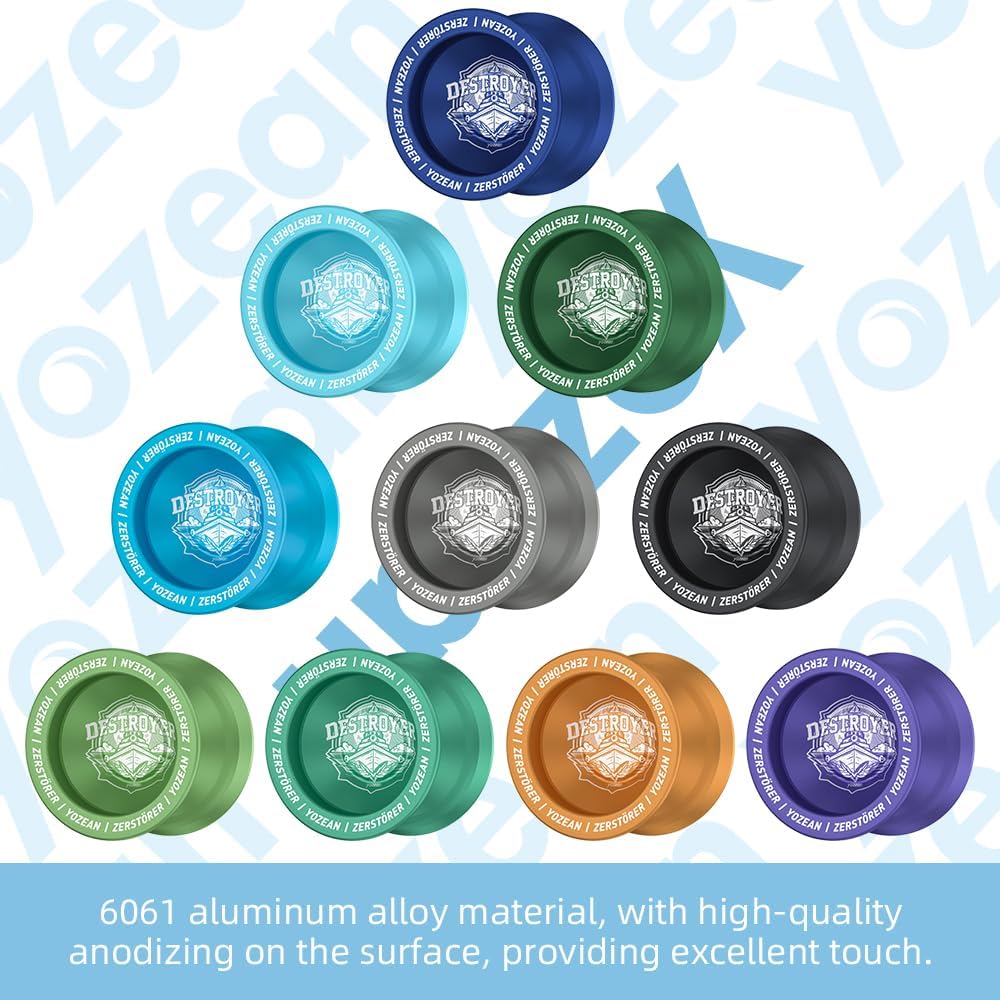 Yozean – Yoyo, yoyo profesional sin respuesta con cuerda, eje de acero Yo Yo y cuerpo de aluminio de aleación 6061, competencia 1A, 3A, 5A