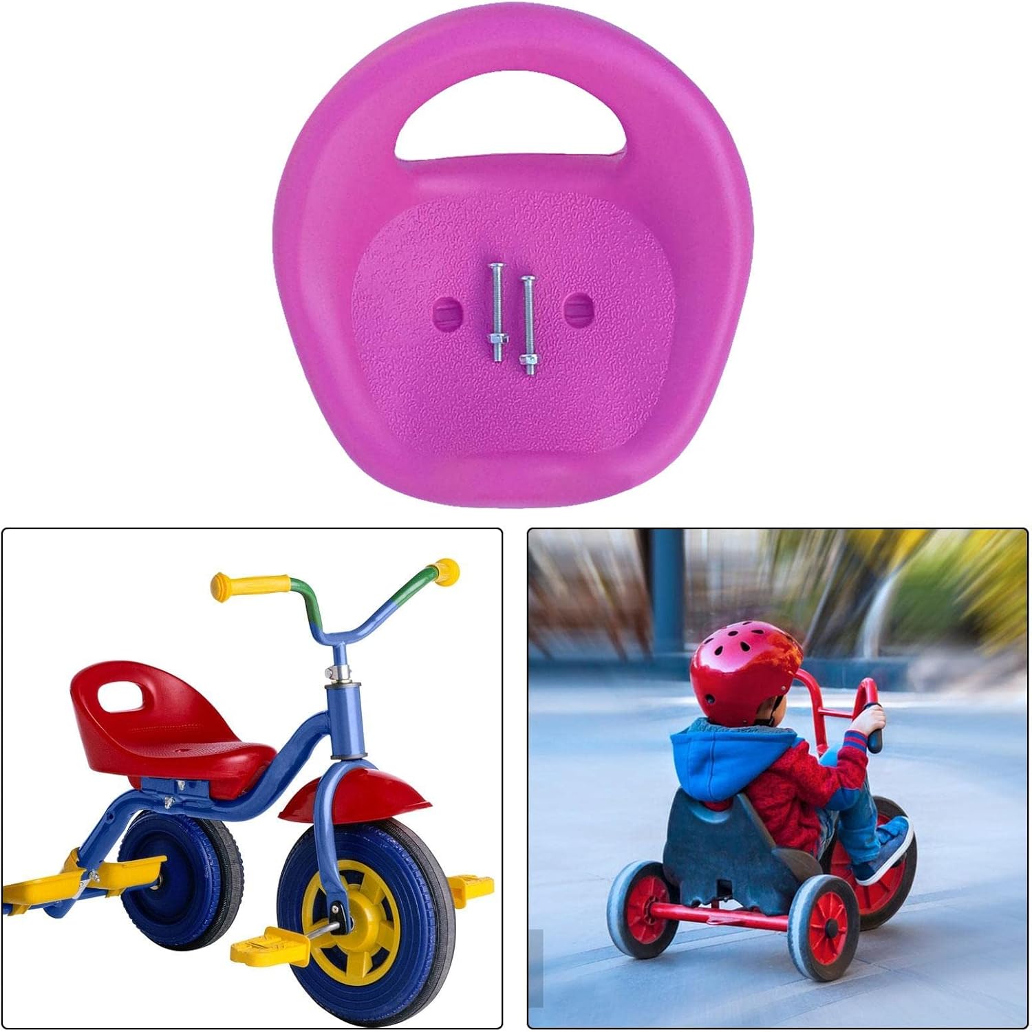 harayaa Asiento de triciclo para niños pequeños, sillín de triciclo de bricolaje para niños, asiento portátil para niños pequeños, respaldo de