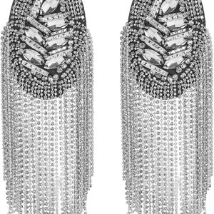 SUPERFINDINGS Moda hombro charreteras borla hierro hombro insignia desmontable borla cadena charreteras de metal cuentas punk flecos Epault para SUPERFINDINGS Moda hombro charreteras borla hierro hombro insignia desmontable borla cadena charreteras de metal cuentas punk flecos Epault para