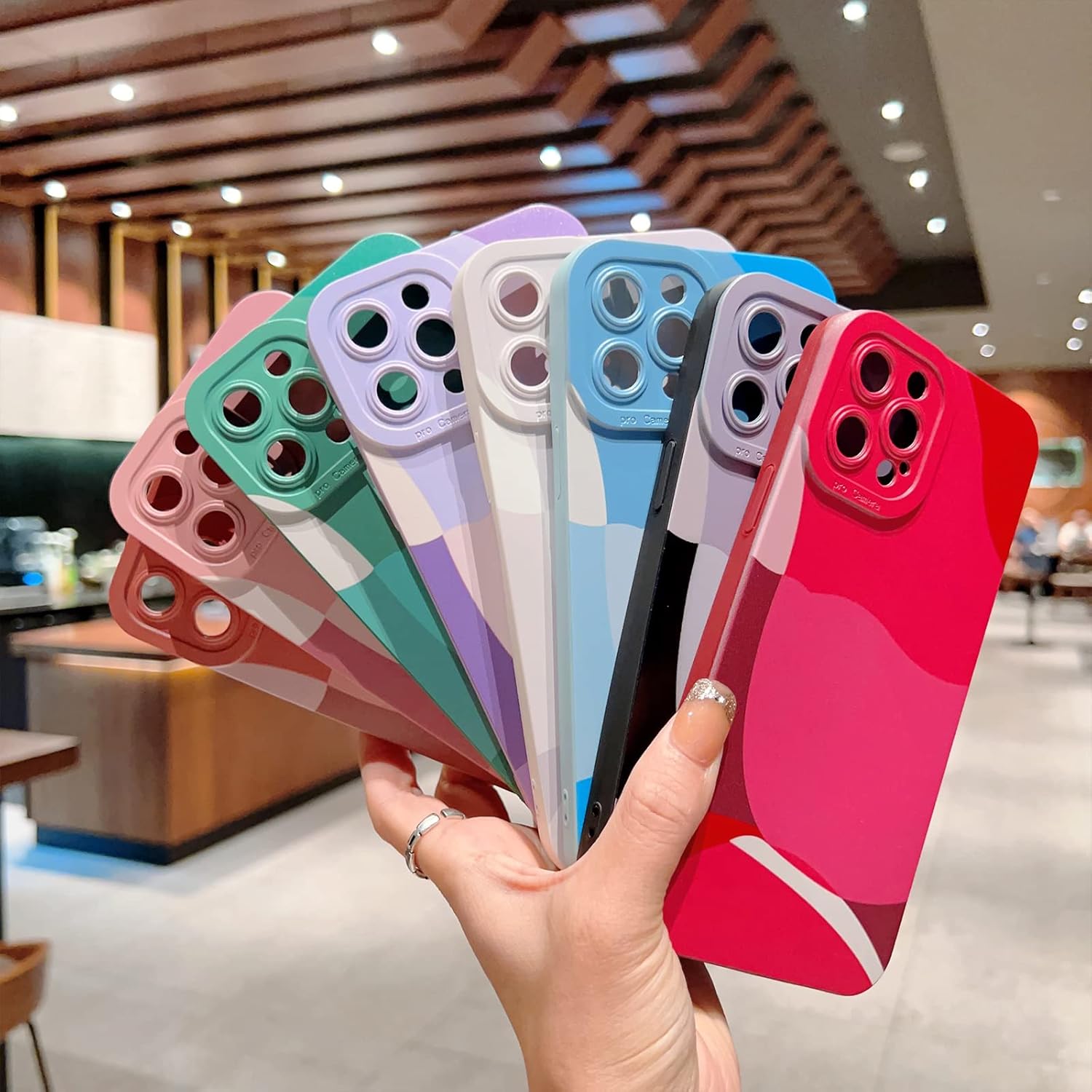 YKCZL Funda compatible con iPhone 13 Pro Max de 6.7 pulgadas, bonita funda protectora de lente de cámara completa, delgada, suave, a prueba de