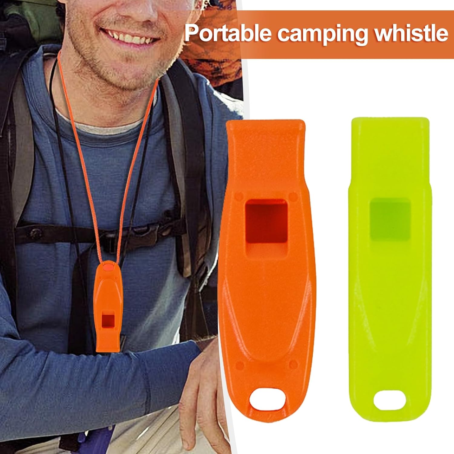 Worparsen 10 silbatos de emergencia marinos silbatos de plástico con cordón para emergencia, supervivencia ruidosa para navegación, pesca, barco,