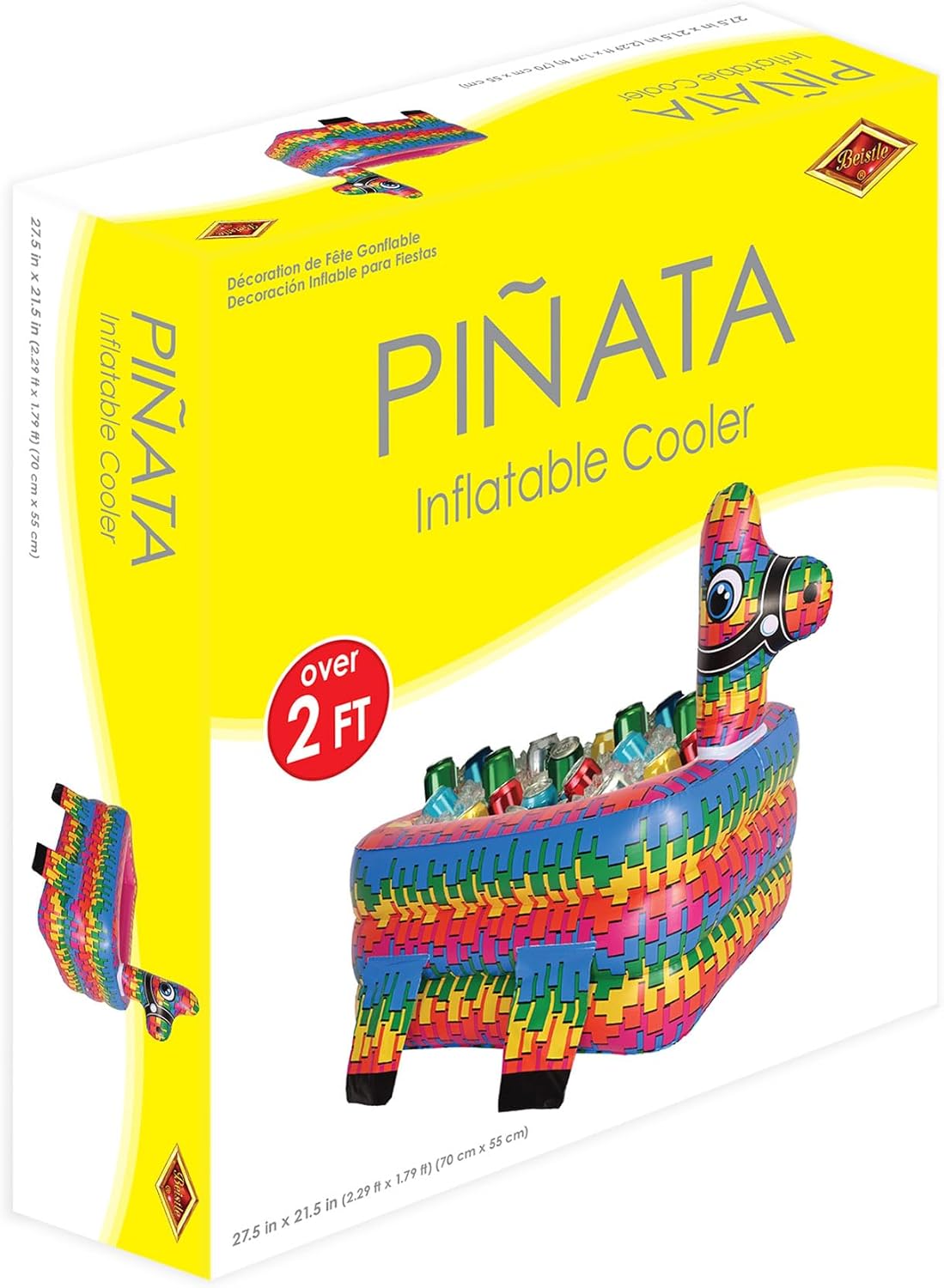 Beistle Enfriador inflable de piñata mexicana de 27.5 x 21.5 pulgadas para decoraciones de fiesta, suministros de fiesta de Cinco de Mayo, capacidad