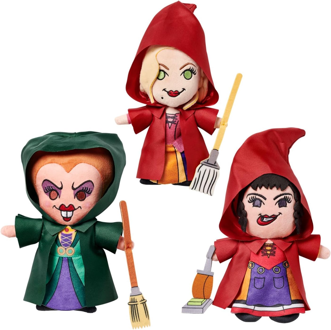 Disney Store – Juego de peluche oficial de Sanderson Sisters  Hocus Pocus  Trio Set  Pequeño 6 pulgadas  Winifred, Sarah & Mary  Hechicera magia de
