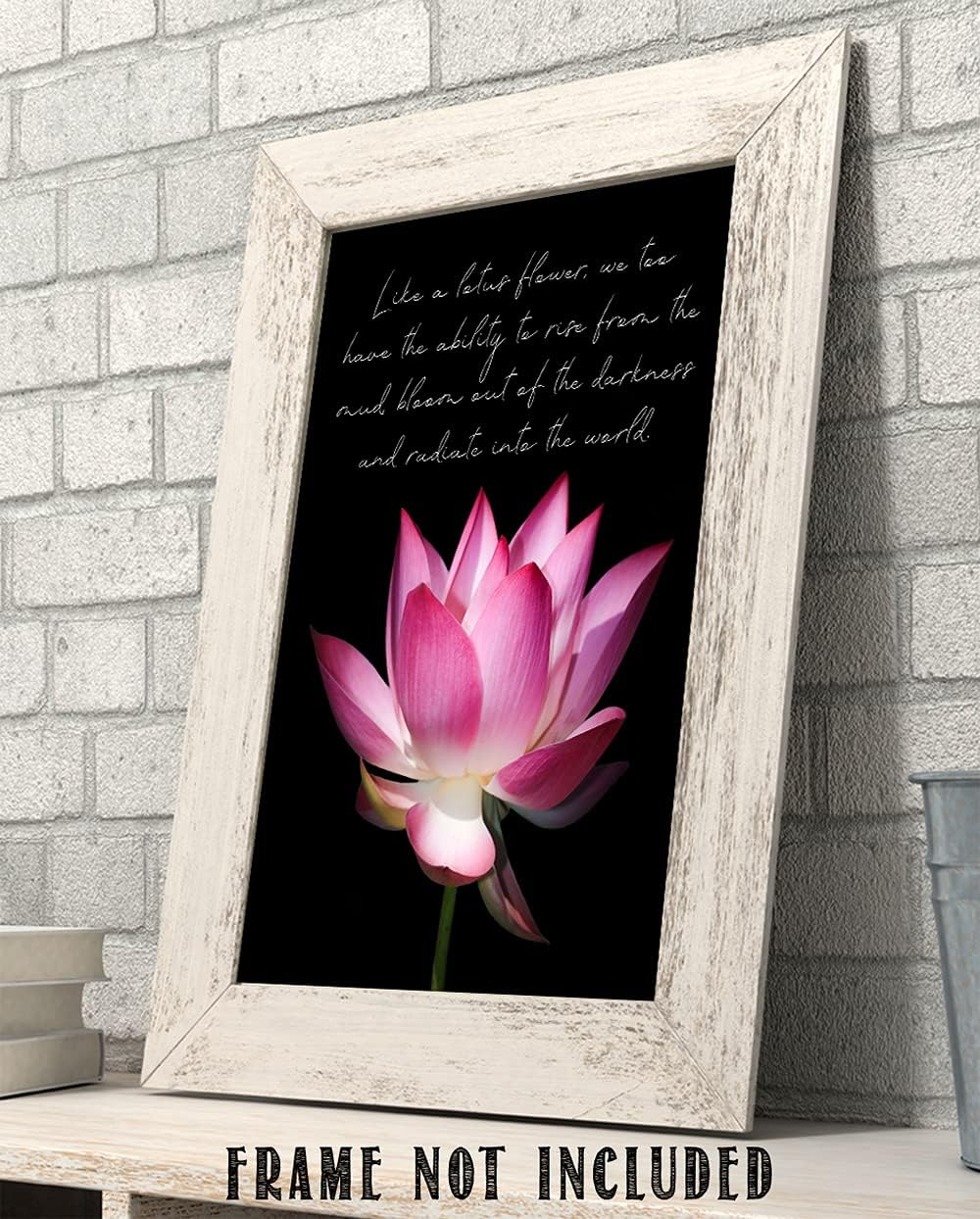 TJ Originals Decoración de pared espiritual y bohemia con texto en inglés “Like a Lotus” (Like a Lotus Flower)  Namaste Zen y meditación estética