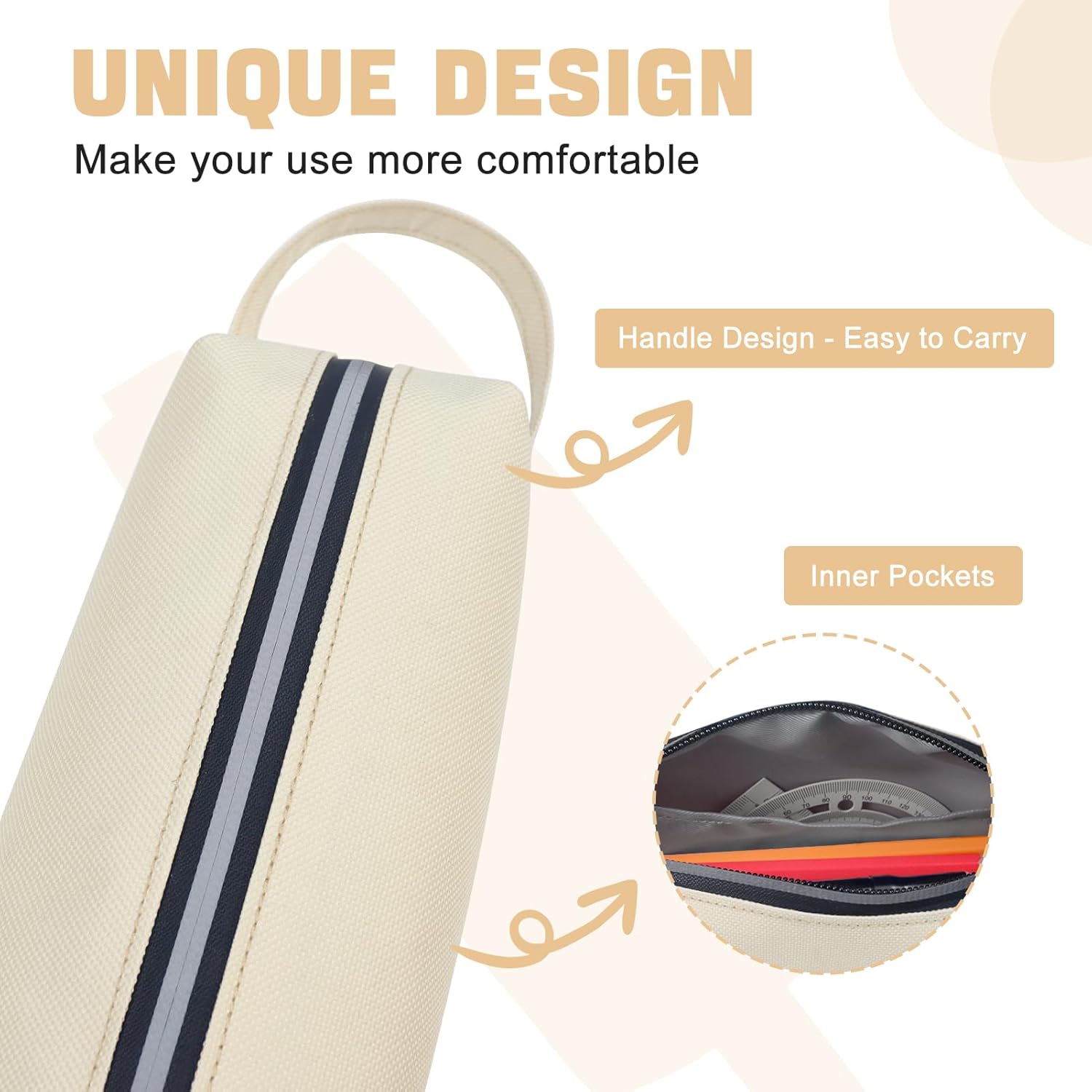 Fmeida Estuche para lápices estético, bolsa de lápices de gran capacidad, estuche portátil para bolígrafos, oficina, papelería, bolsa de maquillaje,