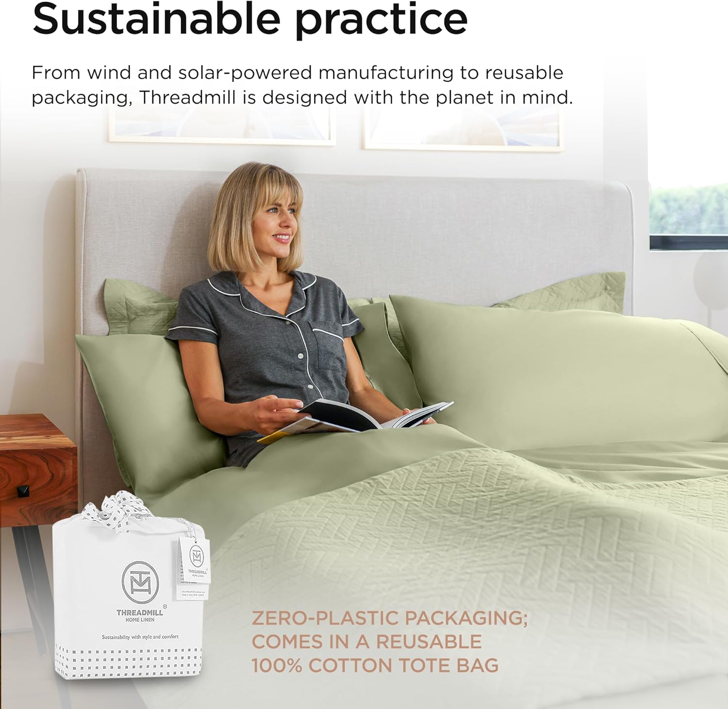 Threadmill Home Linen Bedding – Juego de sábanas de 800 hilos, 100 % algodón de fibras extralargas, juego de cama de lujo, 4 piezas, tejido de satén