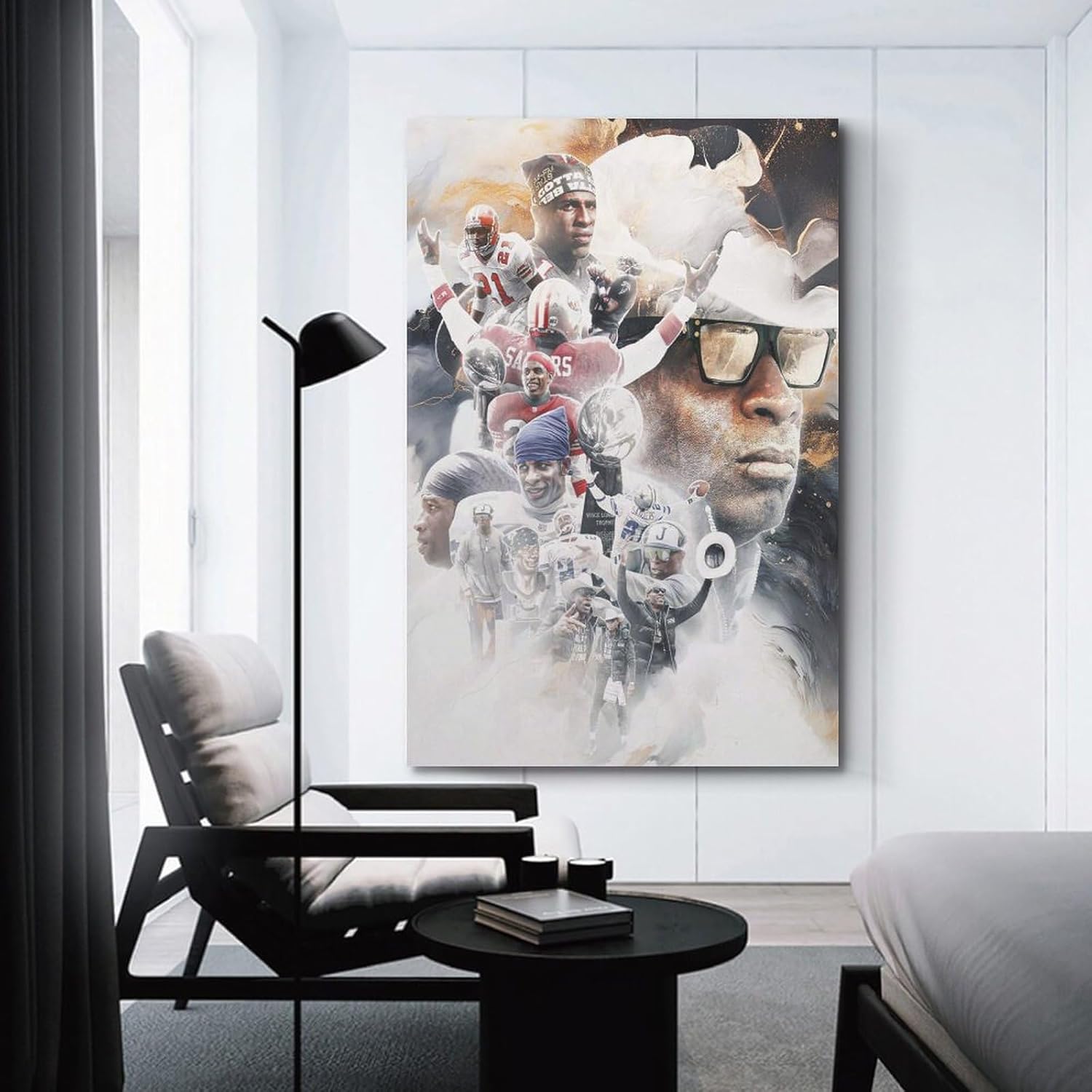 KLuein Deion Sanders – Póster artístico, pintura en lienzo, arte de pared, decoración moderna, 24 x 36 pulgadas (23.6 x 35.4 in)