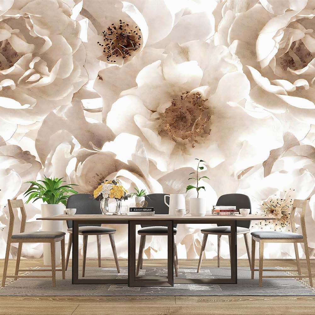 WXHFM – Mural de pared floral para dormitorio de niñas, moderno mural de pared de flores para sala de estar, 91 x 65 pulgadas (no se puede despegar