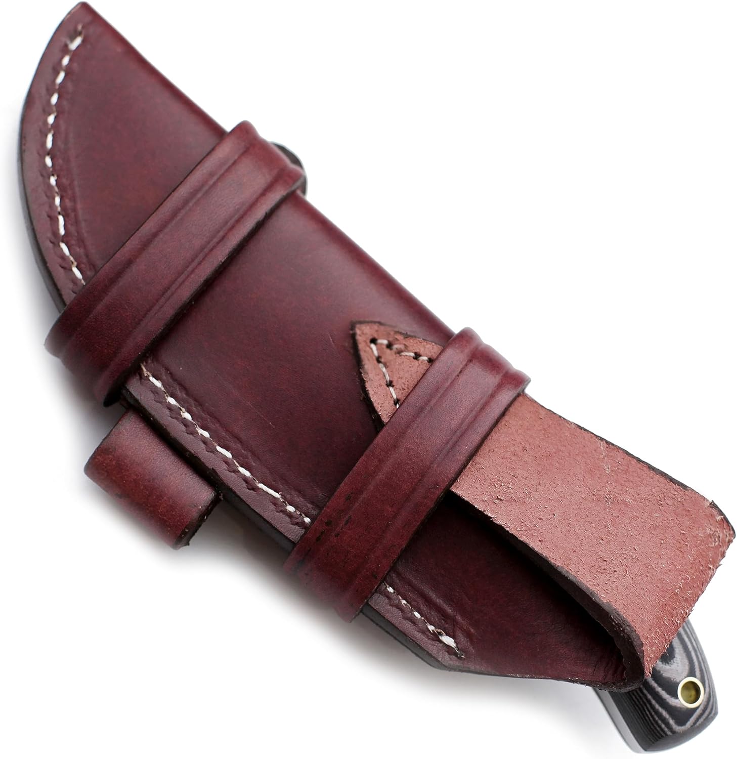 GCS – Cuchillo de caza táctico de acero hecho a mano D2 con funda de cuero y mango de espiga completa diseñado para caza y campamento y EDC GCS 762