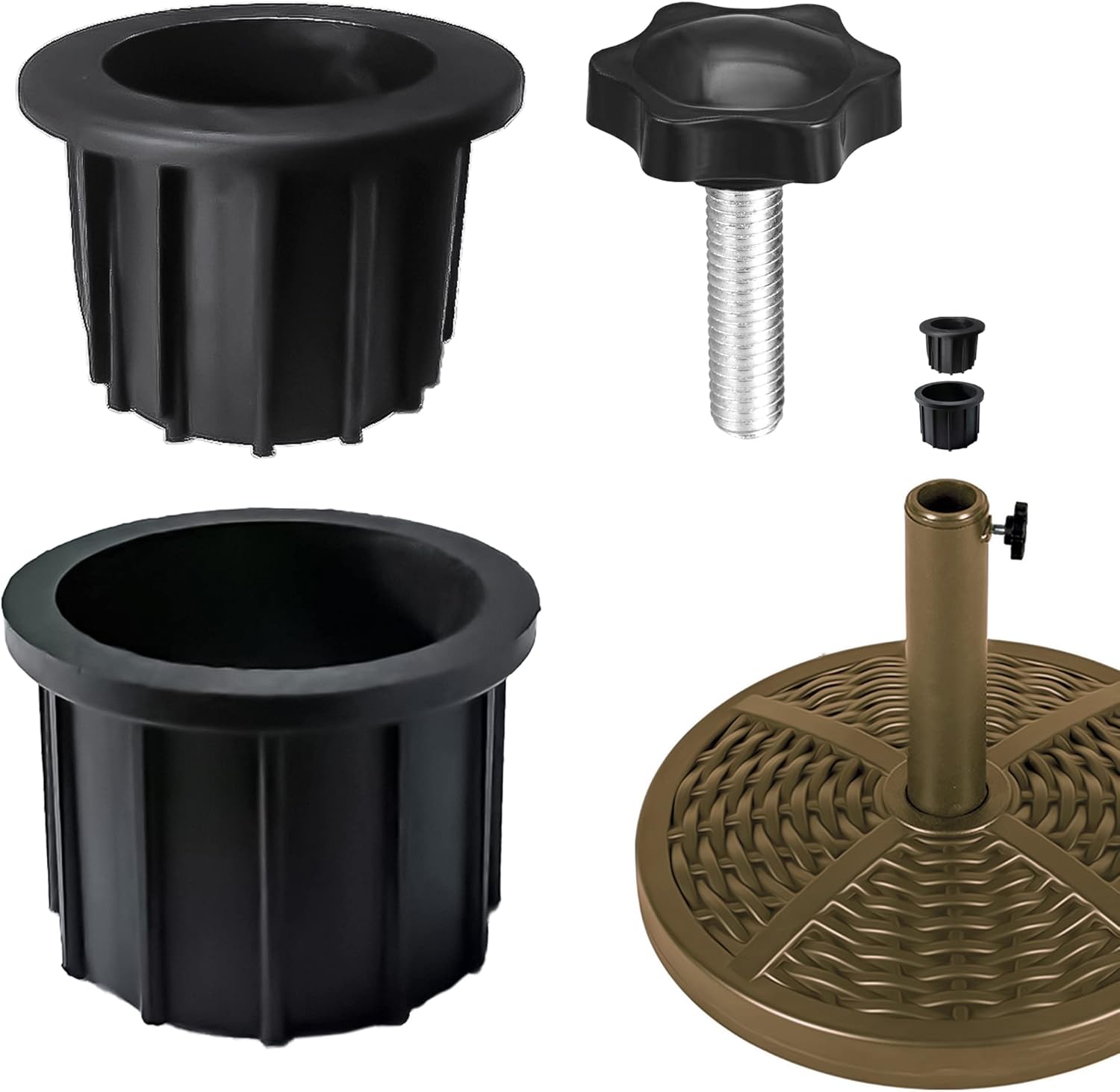 Base de sombrilla para exteriores, enchufe de anillo para agujero de base de sombrilla más grueso, piezas de repuesto para soporte de base de