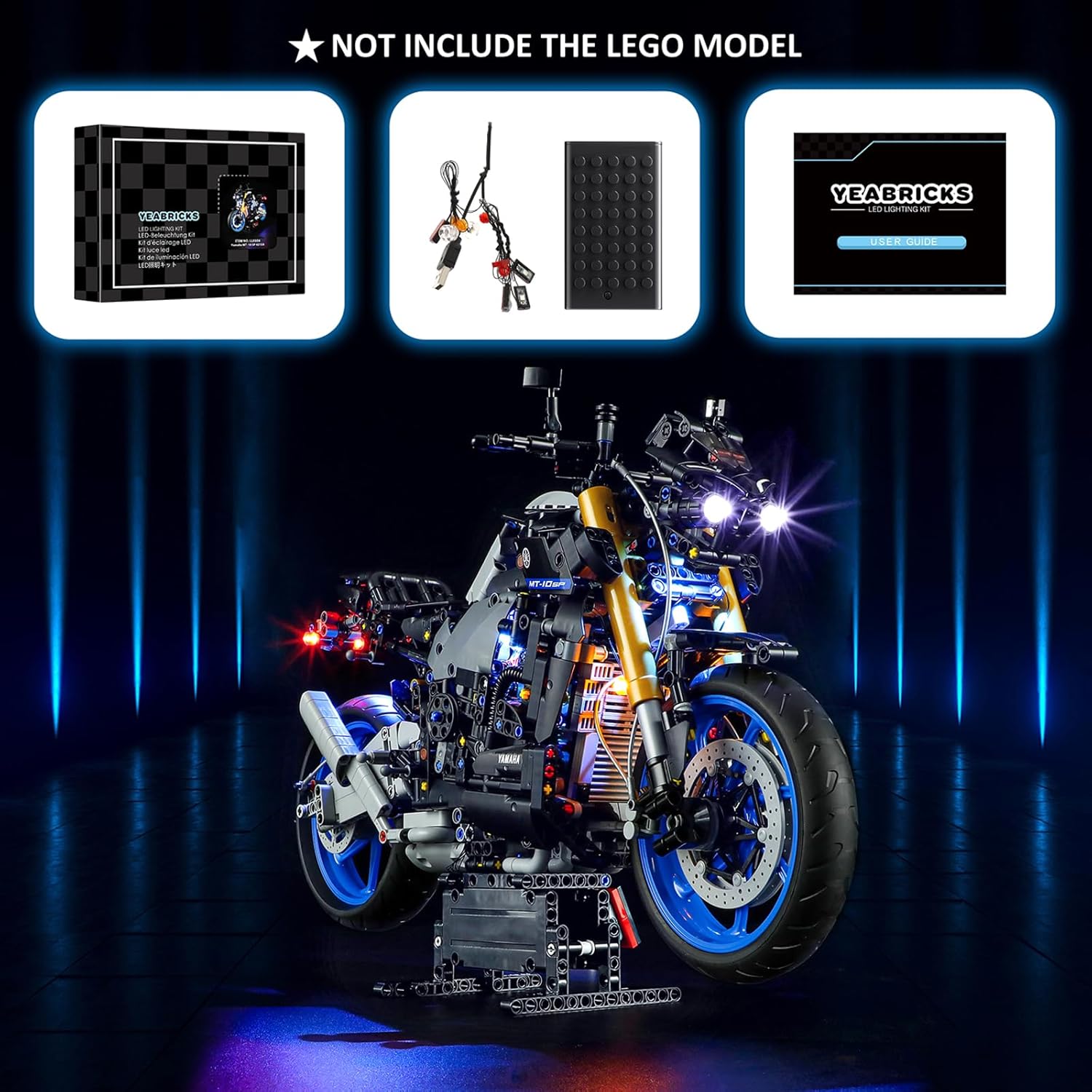 YEABRICKS Luz LED para Lego-42159 Technic Yamaha MT-10 SP Modelo de bloques de construcción (juego de Lego no incluido)