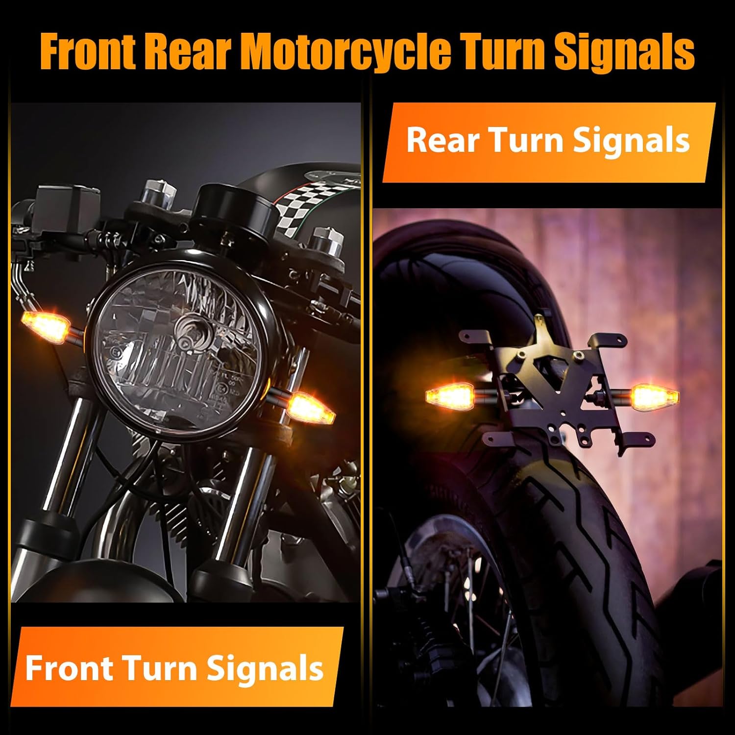 4 luces LED intermitentes para motocicleta, luces indicadoras de motocicleta de 12 V, luces LED intermitentes ámbar, luces LED intermitentes para