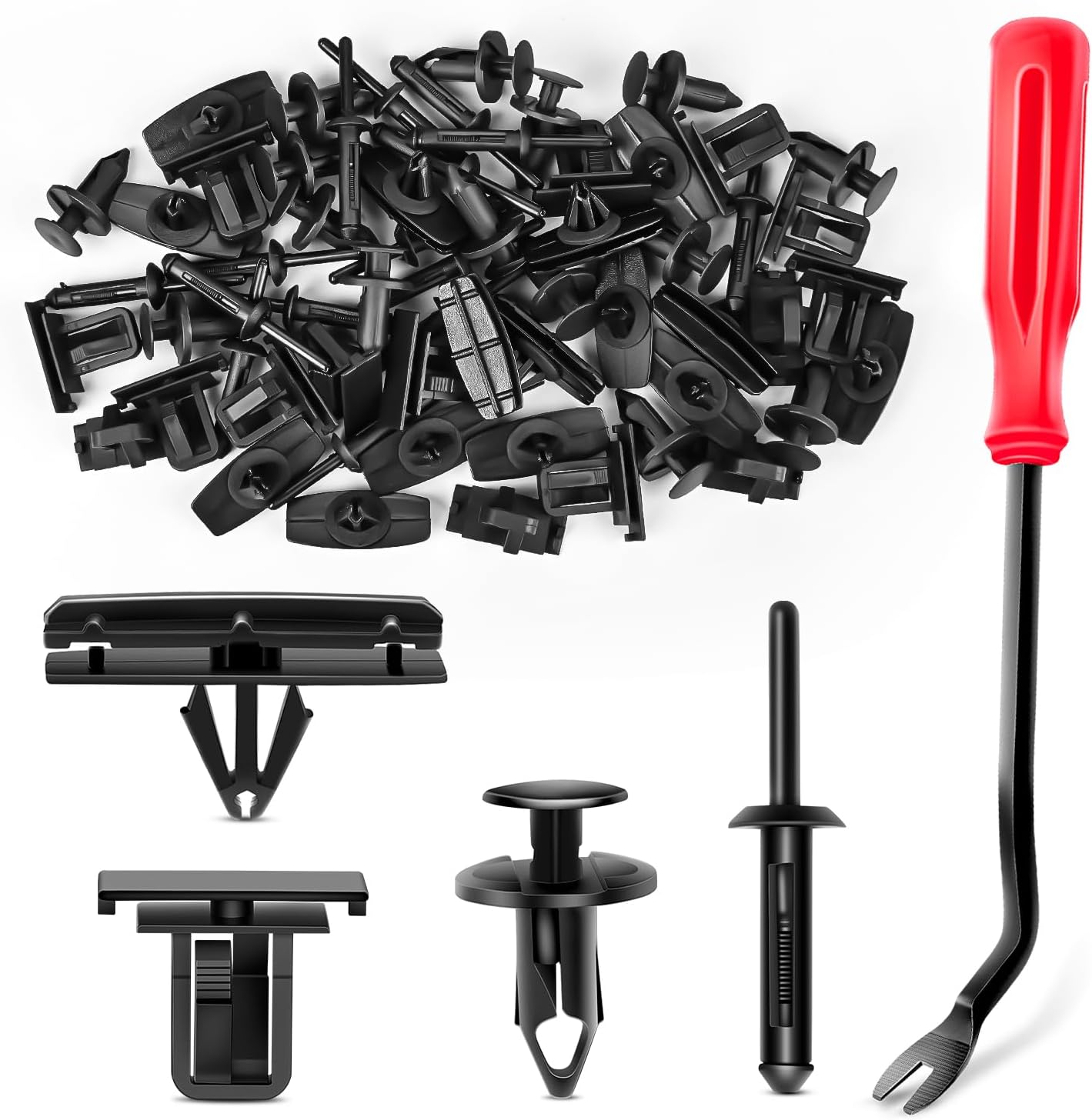 GOOACC 60 piezas de clips de moldeo para guardabarros 68039280-AA, 55156429-AA, 6503598,6501559 repuesto para Jeep Wrangler Chrysler Ford GMC con 1