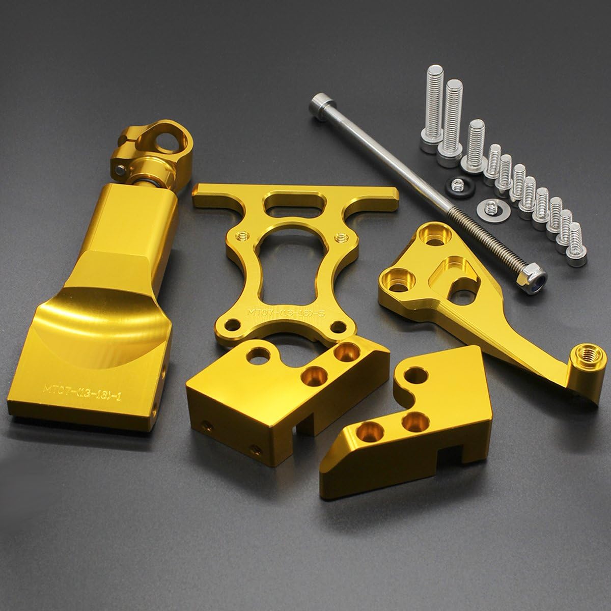 FXCNC Racing motocicleta CNC amortiguador de dirección estabilizador amortiguador de montaje kit compatible con MT07 FZ07 MT-07 FZ-07 2014-2019