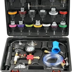 BILITOOLS Probador de presión de refrigerante del radiador y kit de recarga al vacío, sistema de enfriamiento universal de 28 piezas probador de BILITOOLS Probador de presión de refrigerante del radiador y kit de recarga al vacío, sistema de enfriamiento universal de 28 piezas probador de
