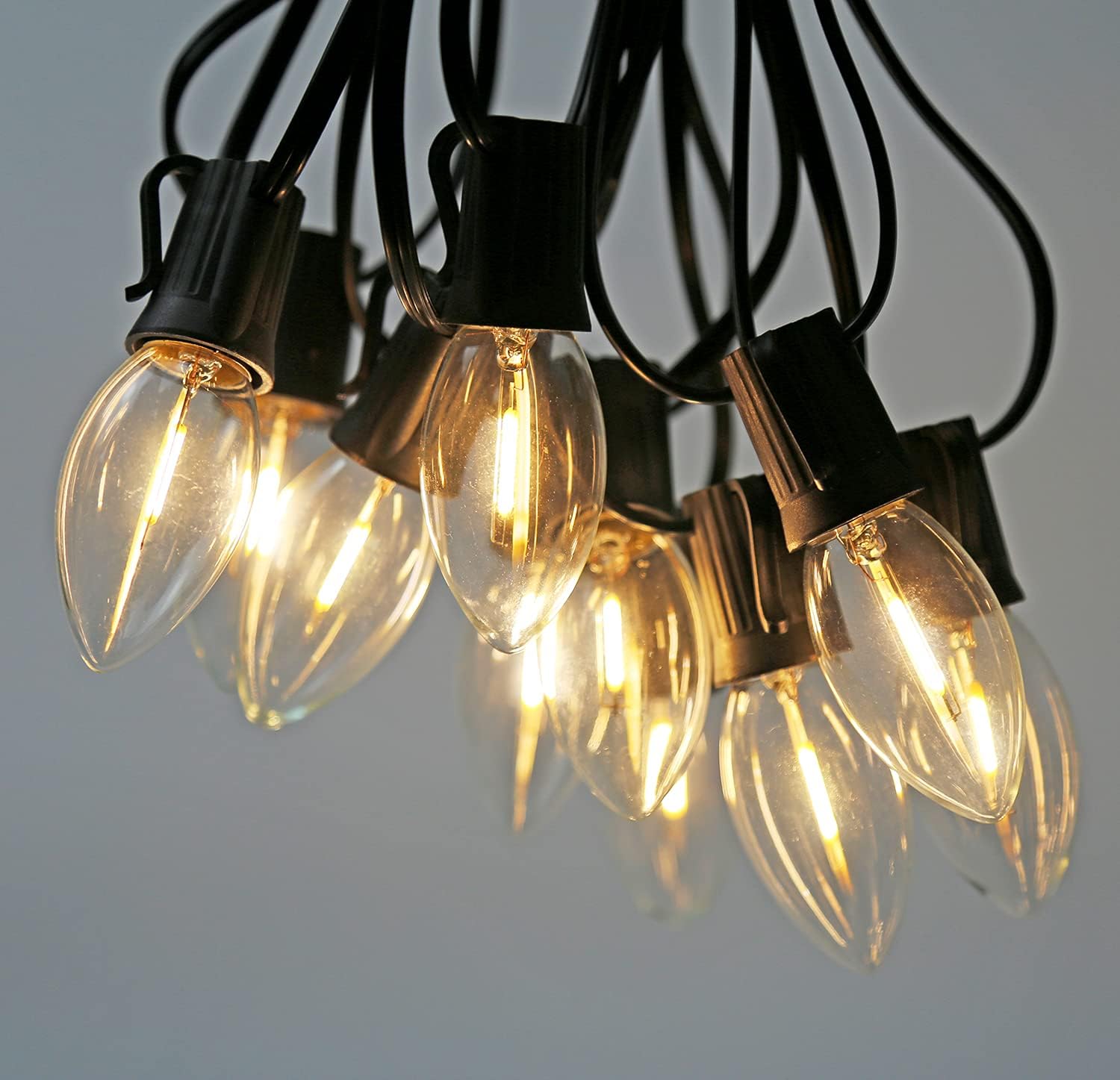 RuiAoTD Paquete de 25 bombillas LED C9 de repuesto para Navidad, bombillas LED C9 inastillables de 0.6 W para tira de luces de Navidad, base
