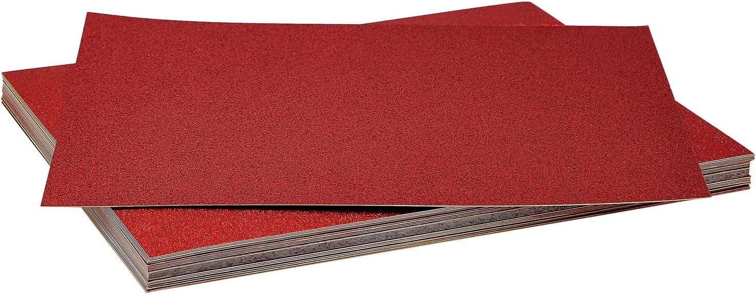 Bright Creations 30 hojas de papel de cartulina con purpurina roja para manualidades, tarjetas, invitaciones, doble cara, 10.58 ozm (8.5 x 11