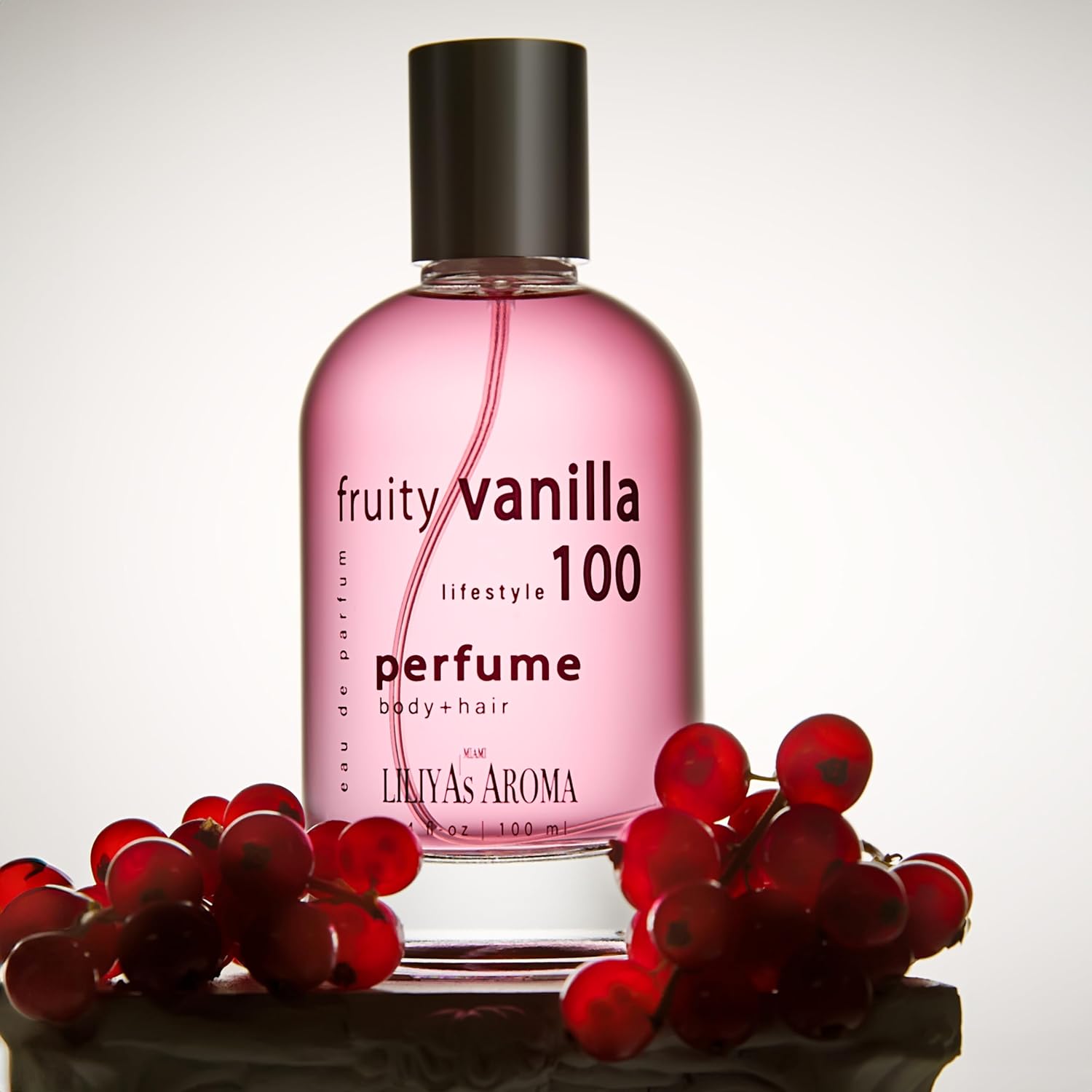 Liliya’s Aroma Fruity Vanilla 100 Eau de Parfum – Fragancia de larga duración, bayas, ylang-ylang y vainilla, perfume para mujer, 3.4 onzas líquidas