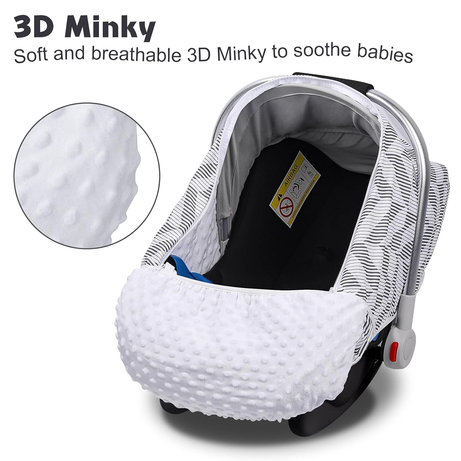 Funda de asiento de automóvil para bebé, fundas elásticas para asiento de automóvil, funda de cochecito infantil con ventana de malla y bolsillo de