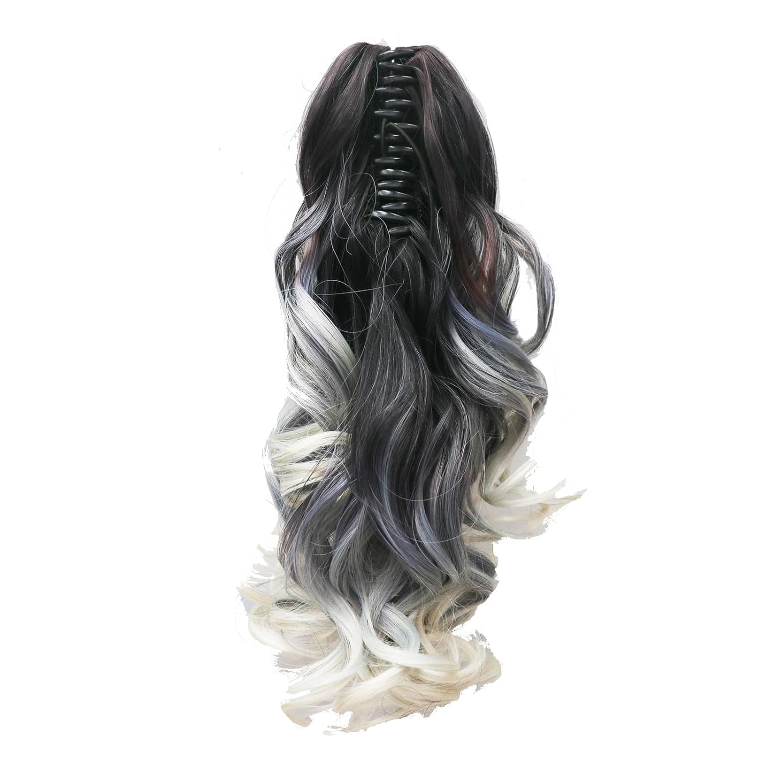 Extensión de cola de caballo de 14 pulgadas, extensiones de cabello sintético ondulado y rizado con pinza para mujer (14 pulgadas, T 1Brubio)