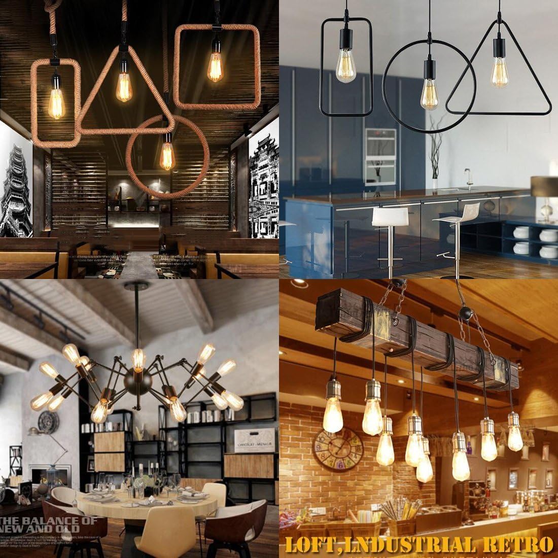 ZYCYLIGHT Bombilla LED regulable, bombilla LED Edison de 6 W, equivalente a incandescente de 60 vatios, bombilla de filamento LED vintage de 6 W,