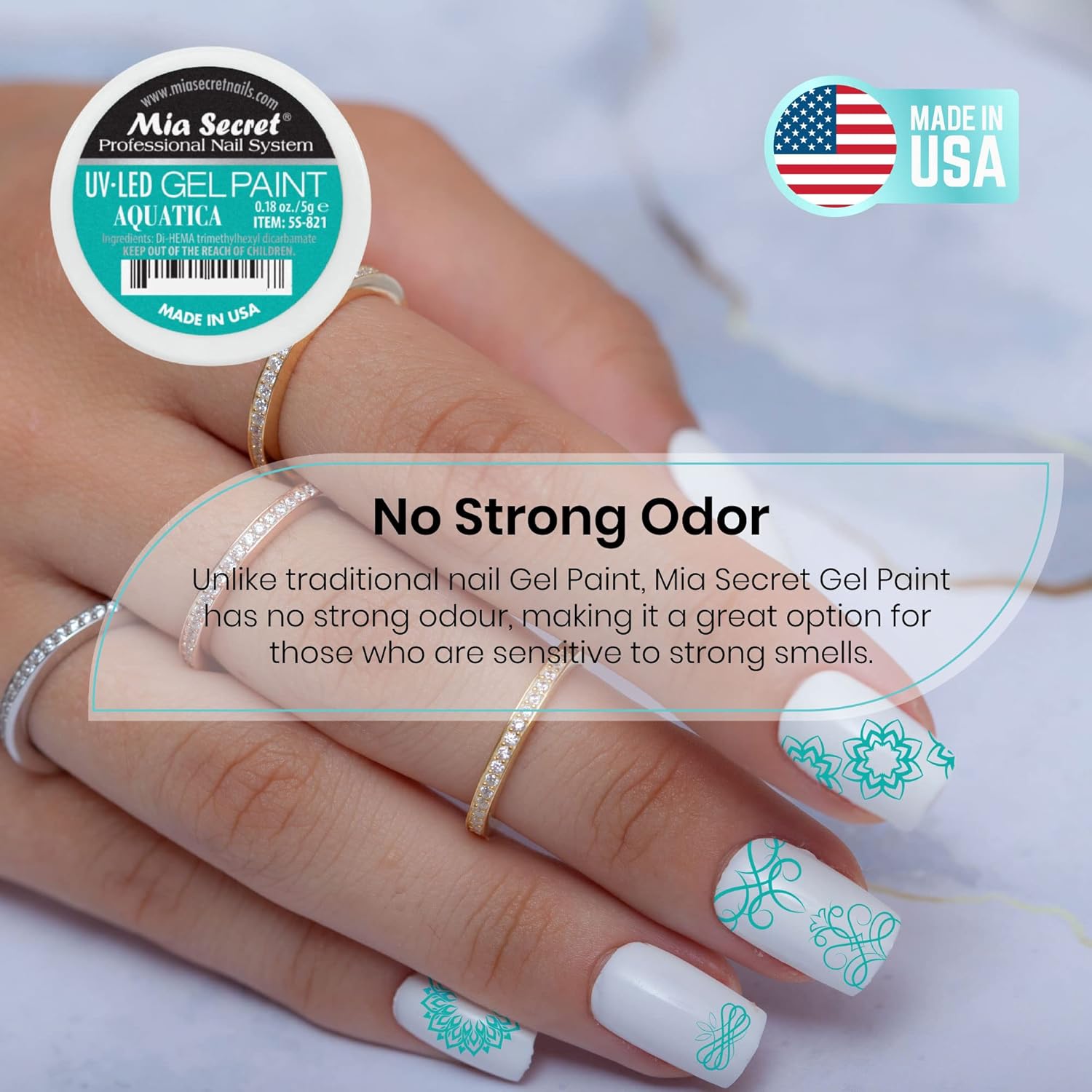 Mia Secret Sistema de uñas profesional UVLED Gel Paint – 0.18 oz (Aquatica)
