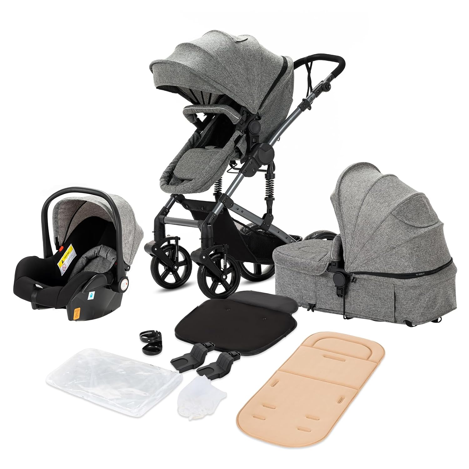 Sistema de viaje 3 en 1 para bebé, cochecito de bebé, cochecito de bebé, cochecito de bebé, carrito de viaje portátil, plegable, marco de aluminio,