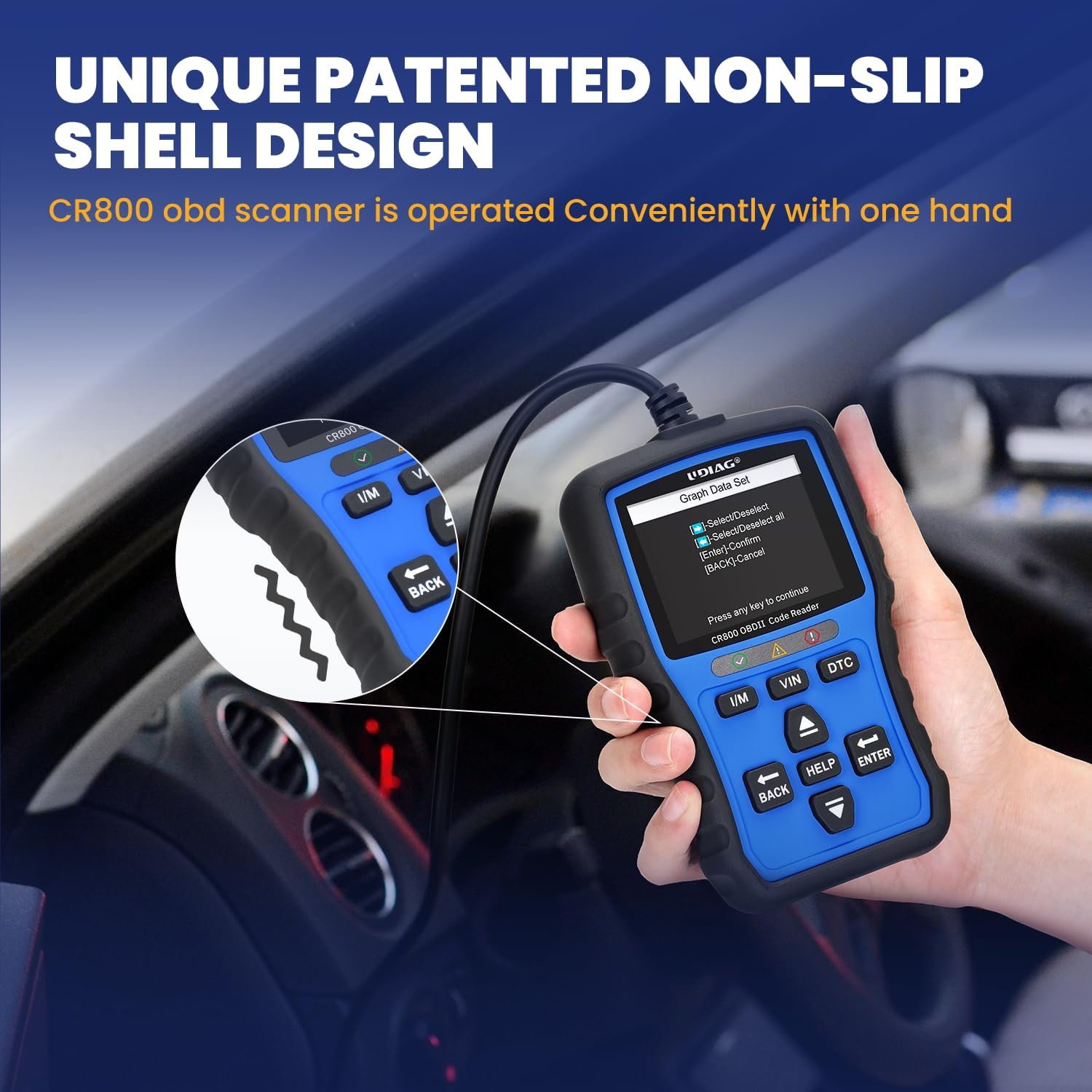 CR800 OBD2 escáner probador de batería 2 en 1, herramienta de diagnóstico del escáner OBD2 para comprobar el motor del coche, lector de código de