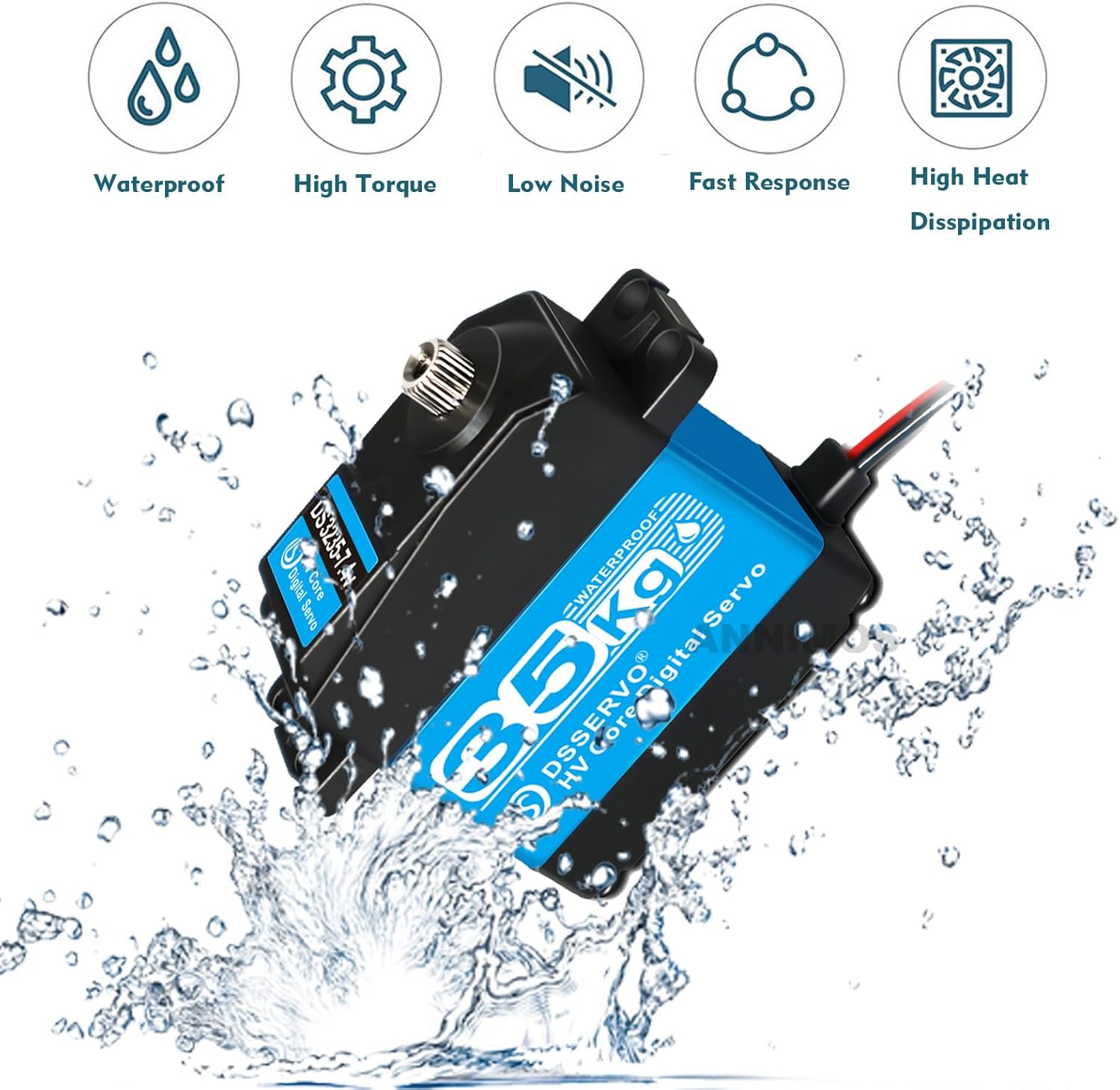 Servo digital de 77.2 lbs RC 7.4 V servo motor de dirección 25T engranaje de metal completo alto par de alta velocidad impermeable para 18 110 112