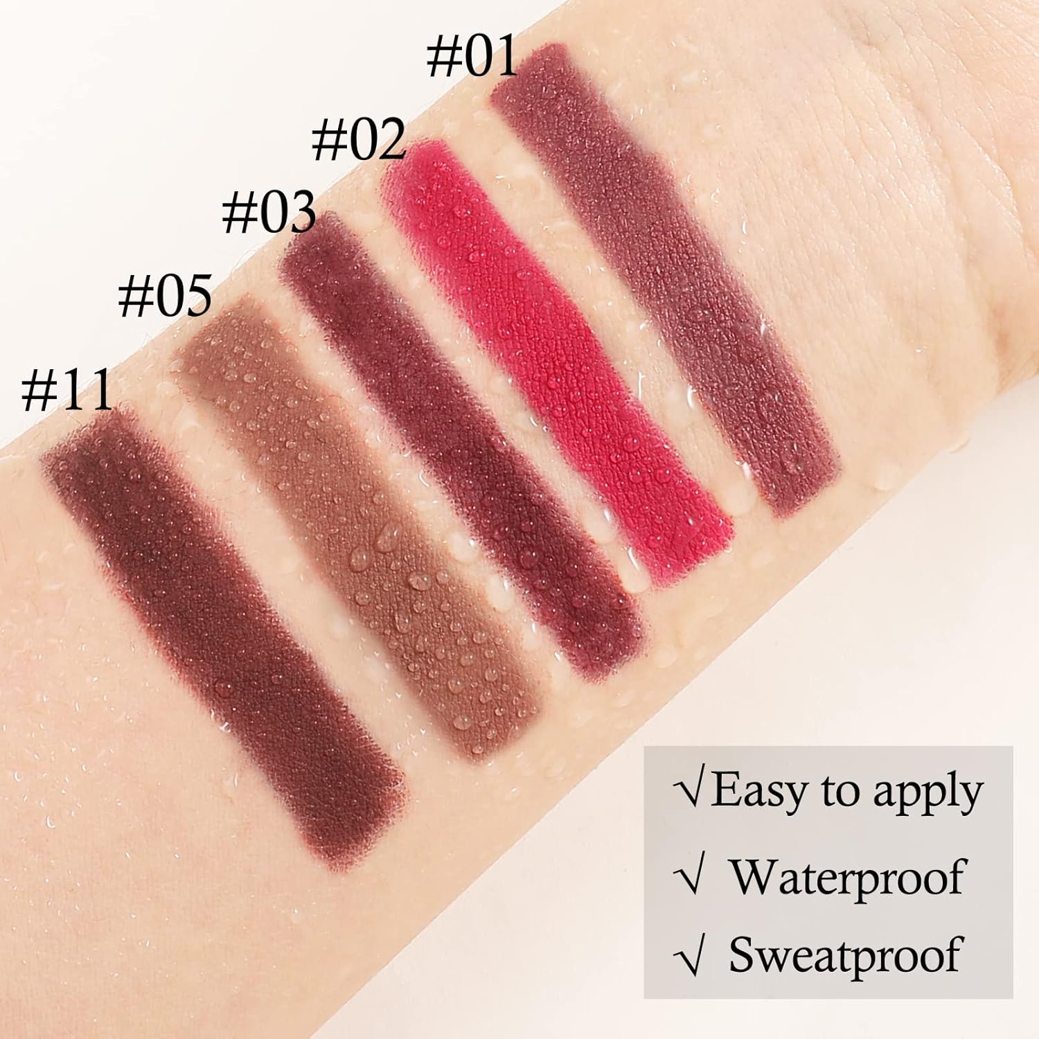 Boobeen Lápiz labial mate, lápiz labial, lápiz labial mate terciopelo cremoso, cobertura completa, alto pigmento, impermeable, no se decolora, tinte