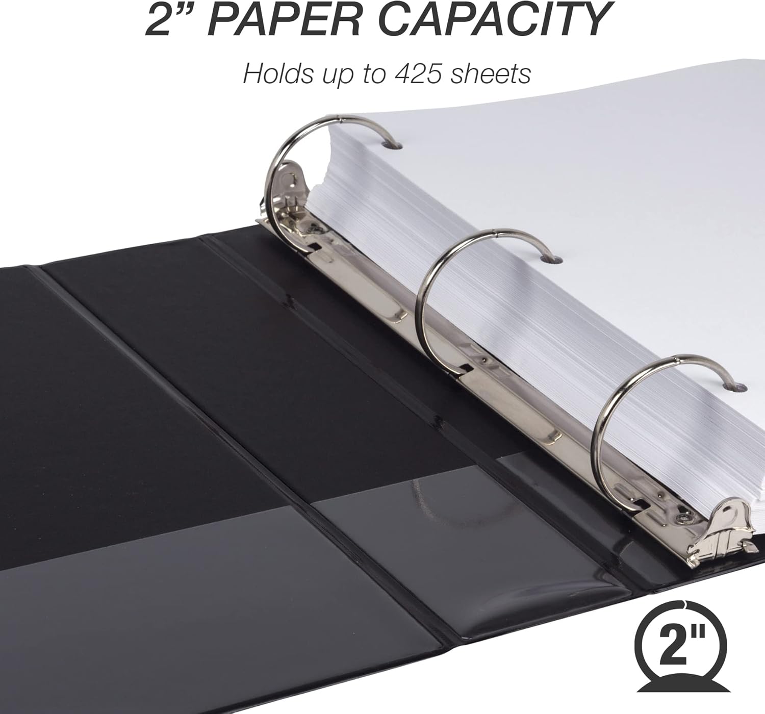 Samsill Economy – Carpeta de 3 anillos redondos de 2 pulgadas, color negro, paquete de 4 (MP48560) y carpeta económica de 3 anillos de 3 pulgadas,
