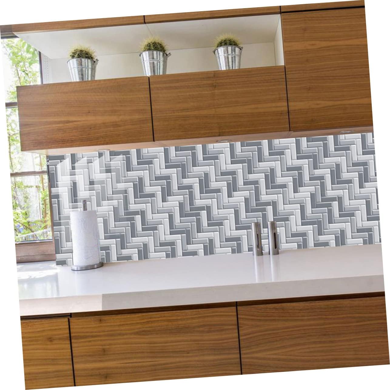 OSALADI 30 Pcs Crystal Tile Stickers Moroccan Tile Stickers Simulation Tile Stickers Vinyl Tile Decals Stick on Backsplash Mosaic Tile Stickers PVC