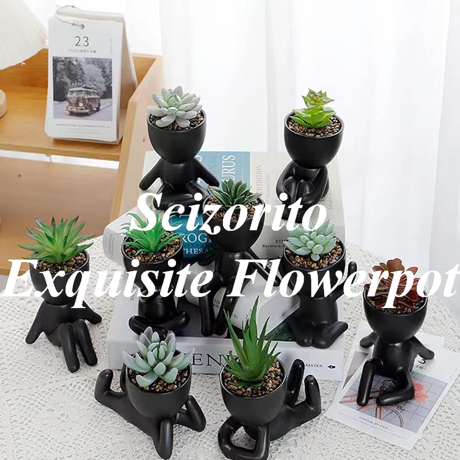 Maceta suculenta en maceta, moderna maceta de cerámica estilo mármol, maceta creativa en miniatura, utilizada para regalo, jardinería doméstica y