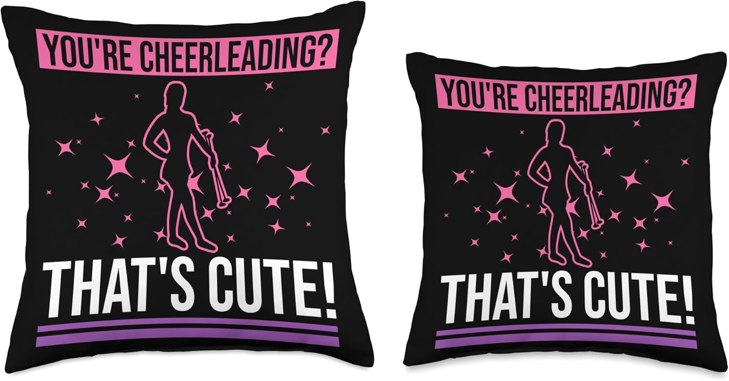 Baton Twirling & Majorette Dance Designs Baton Twirler Design for Majorette Cheerleader Throw Pillow, 16×16, Multicolor