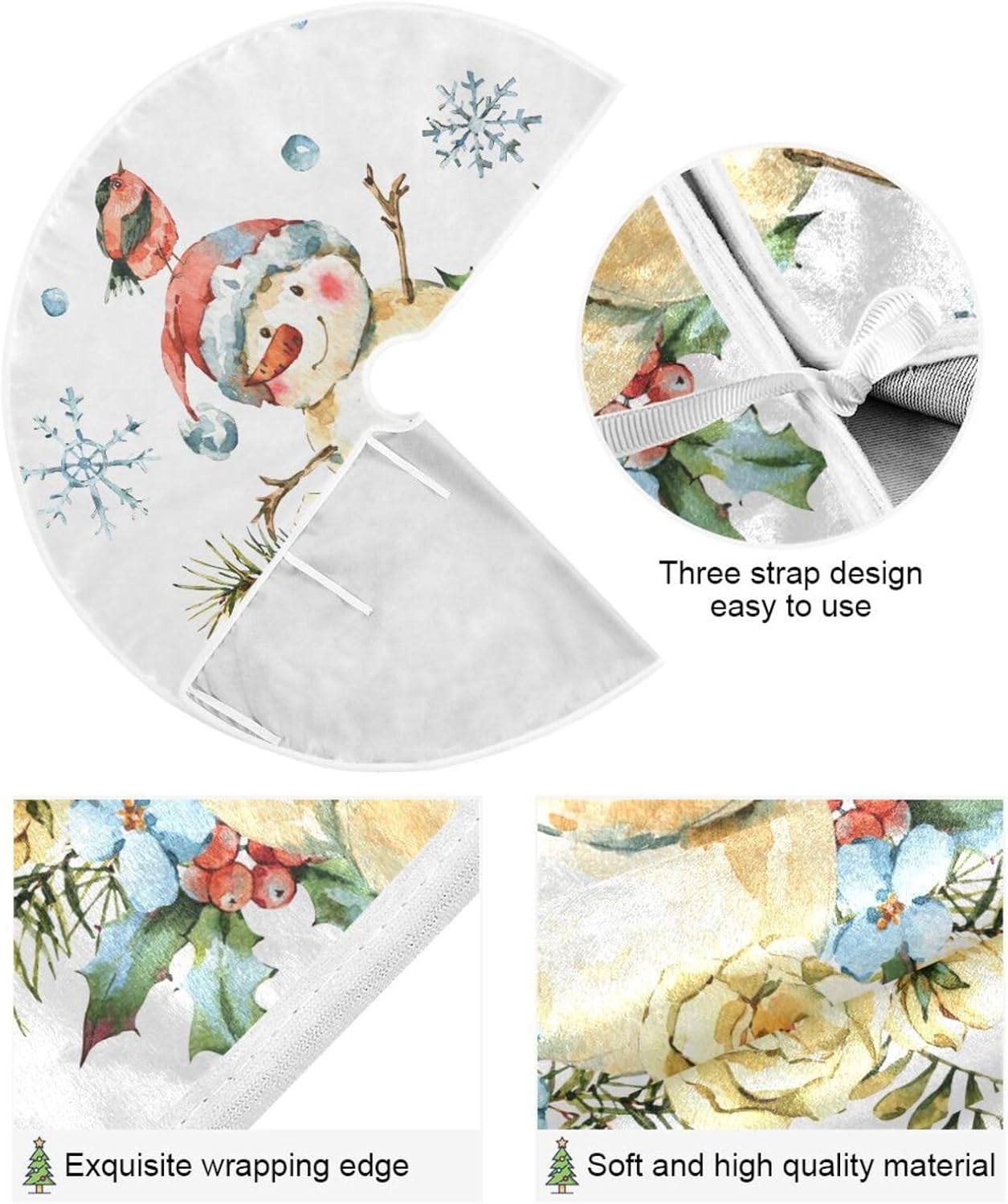 Falda de base de árbol de Navidad de invierno, falda suave para árbol de Navidad, decoración de suelo de árbol de Navidad, faldas de Navidad para