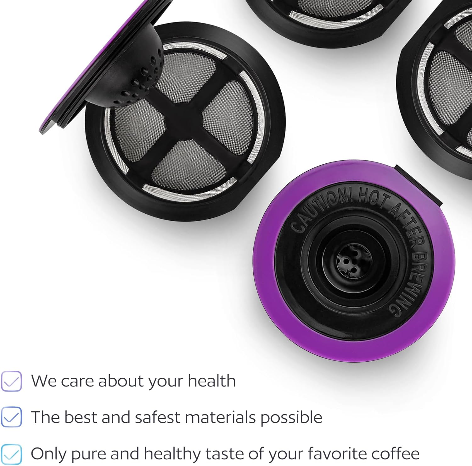 4 tazas K reutilizables negras para cafeteras Keurig, sin BPA, filtros de café Kcups recargables de ajuste universal para cafeteras Keurig 1.0 y 2.0