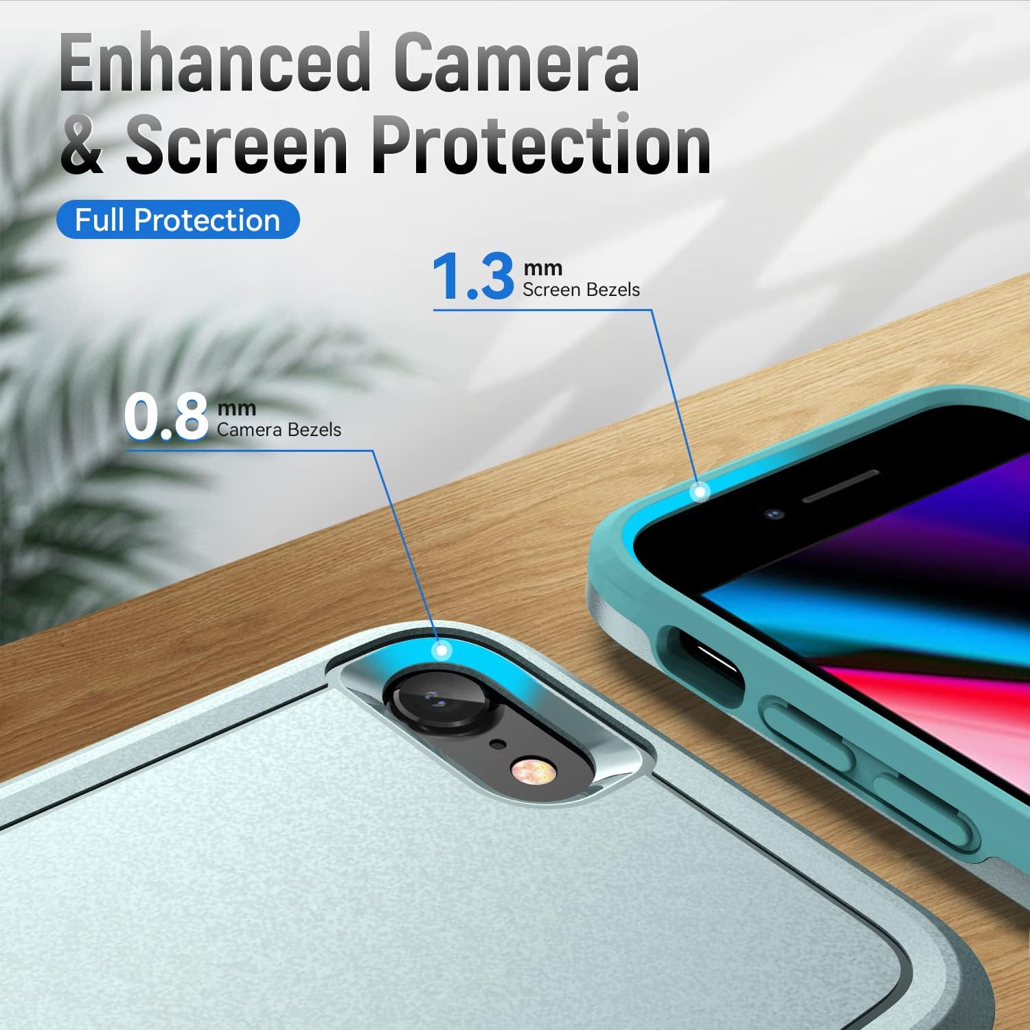 Funda para iPhone SE 20222020SE3iPhone 78 con protector de pantalla, prueba de caídas de grado militar, resistente, resistente, a prueba de golpes,
