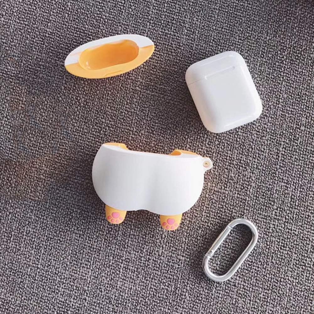 Funda de silicona para AirPods 2 y 1 (resistente al polvo) con llavero, a prueba de golpes, funda de silicona de alta calidad para Apple AirPods 2 y