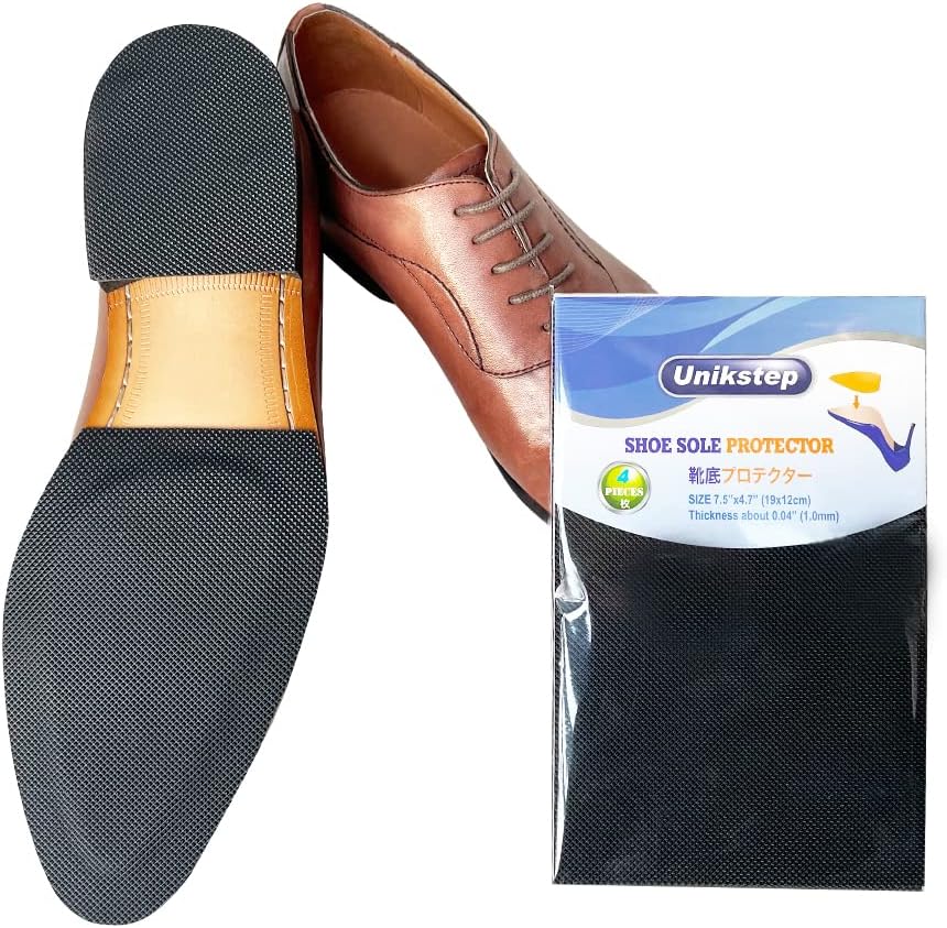 Unikstep Protector de suela de zapatos de 4 piezas antideslizante (Negro)