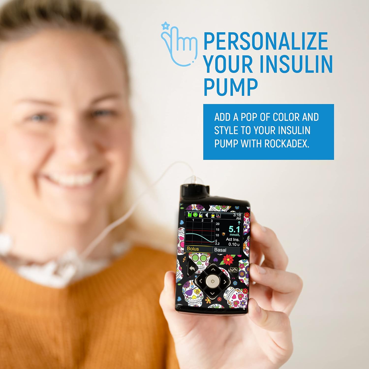 Rockadex – Adhesivo adhesivo compatible con bomba de insulina Medtronic, calcomanías de vinilo de calidad, calcomanías de vinilo personalizadas para