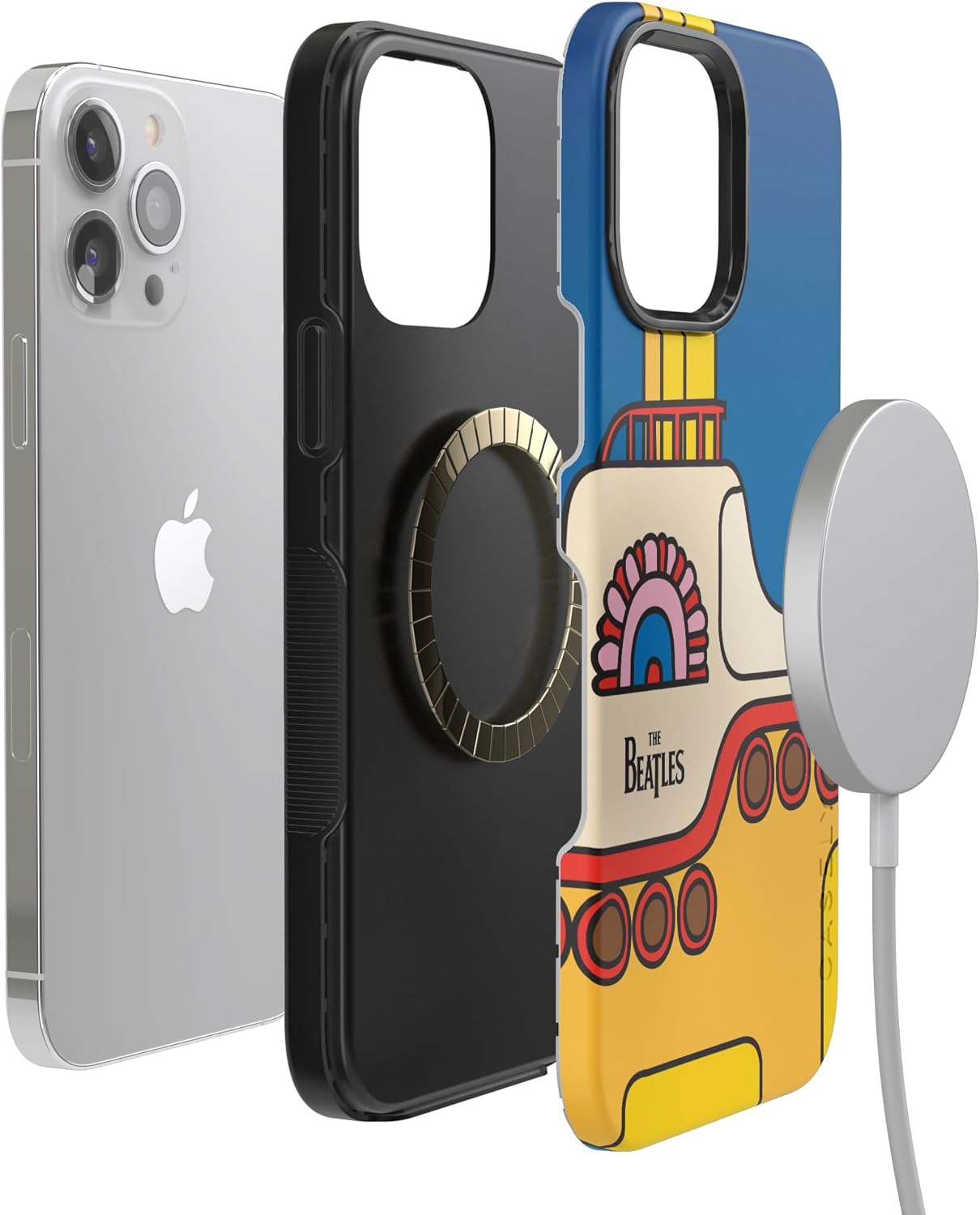 Casely Funda diseñada para iPhone 13 Pro  Beatles  Yellow Submarine  Funda atrevida compatible con MagSafe
