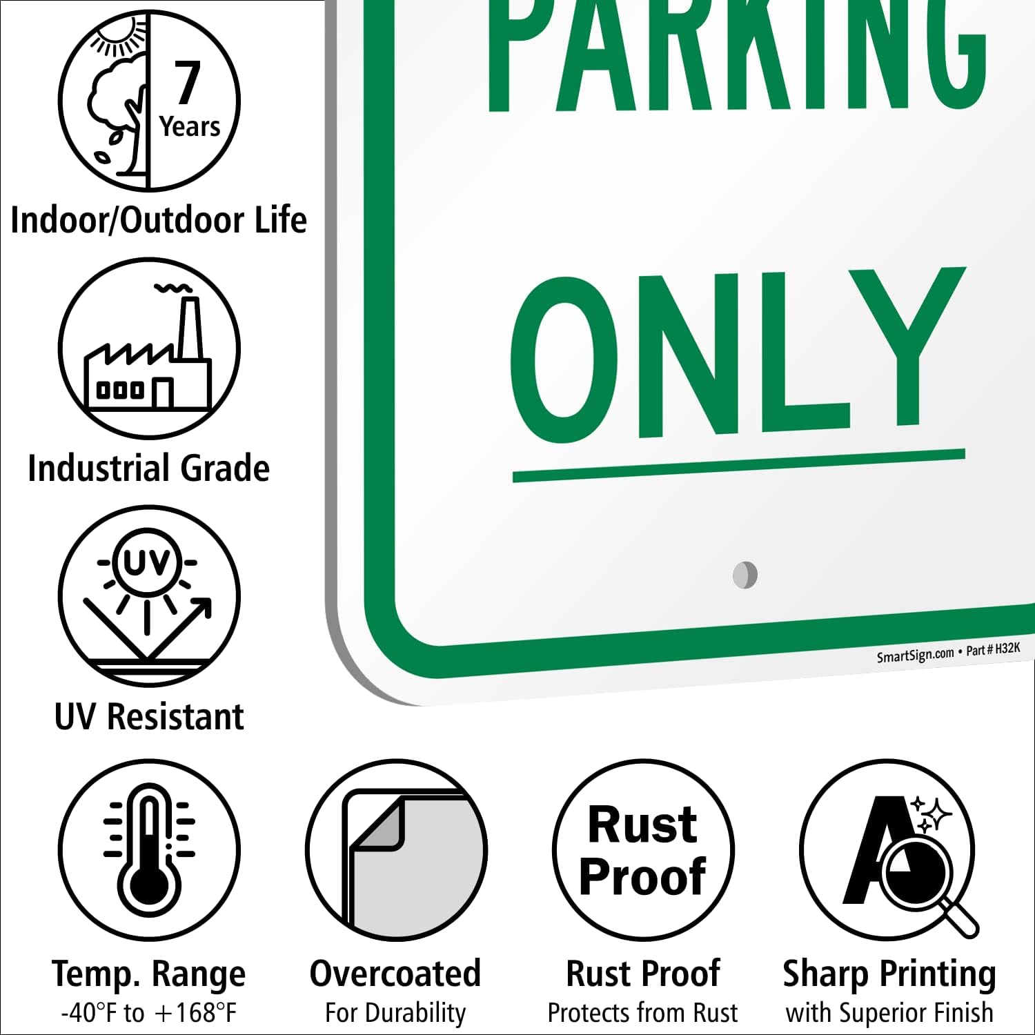 SmartSign Letrero de metal con texto en inglés “Customer Parking Only” de 18 x 12 pulgadas, compuesto de aluminio de 120 mil (ACM), material
