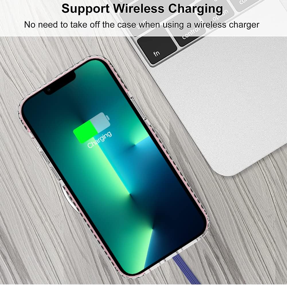 OOK Funda de cristal para iPhone 13 Pro Max de 6.7 pulgadas, bonito diseño de flores rosas para mujeres, Gilrs, TPU flexible protección a prueba de